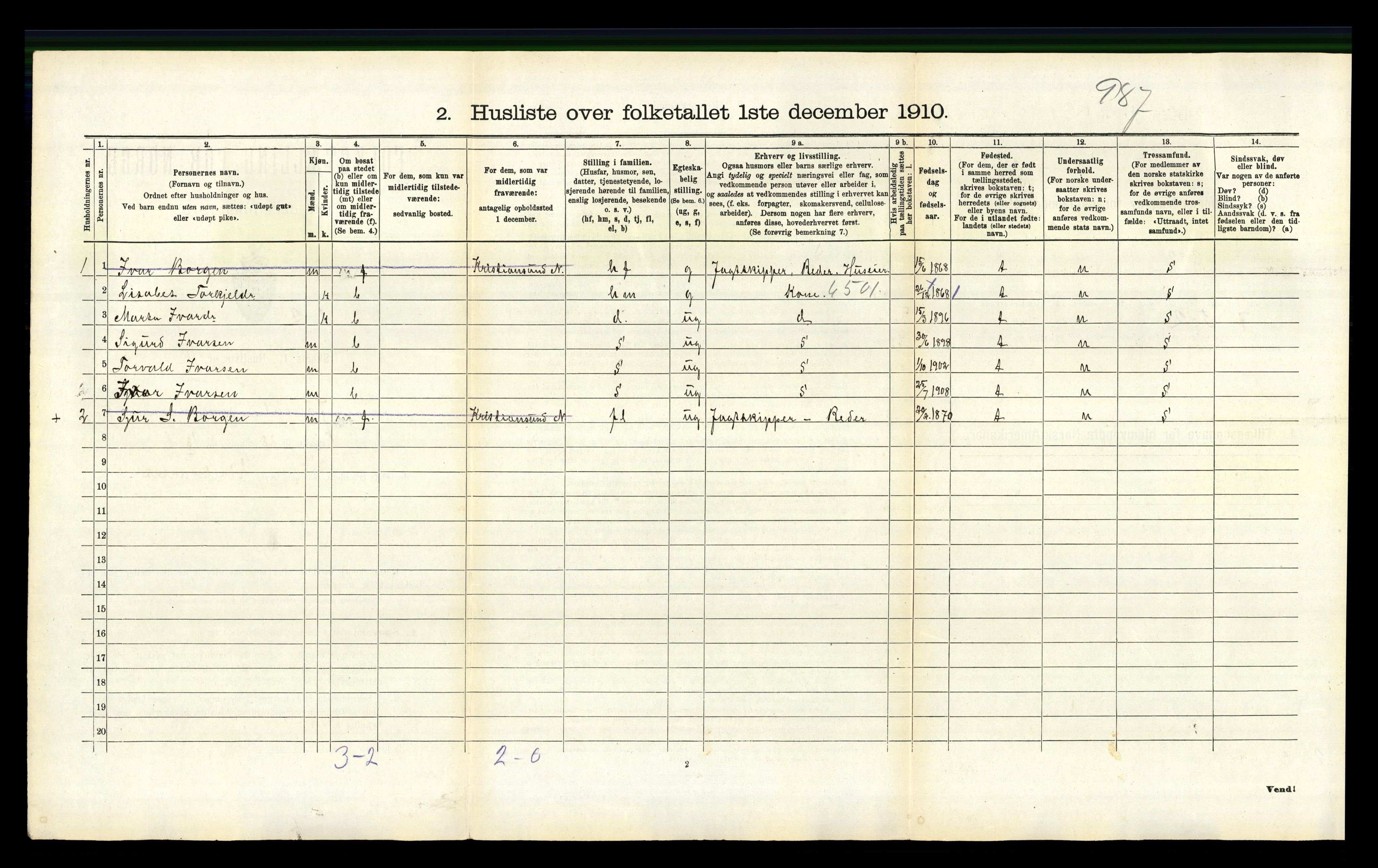 RA, 1910 census for Jondal, 1910, p. 413