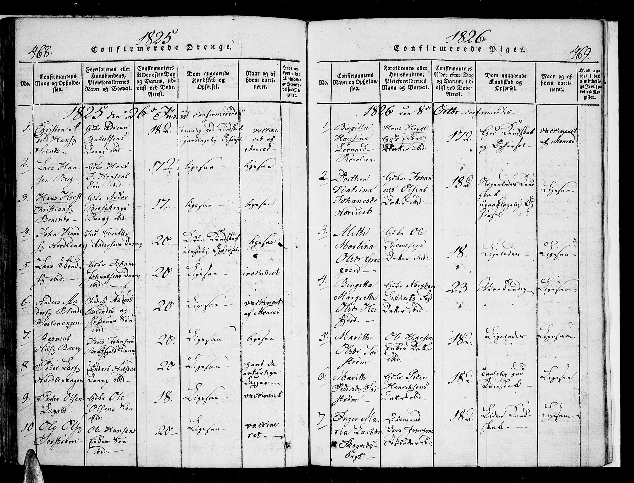 Karlsøy sokneprestembete, AV/SATØ-S-1299/H/Ha/Haa/L0002kirke: Parish register (official) no. 2, 1823-1842, p. 468-469