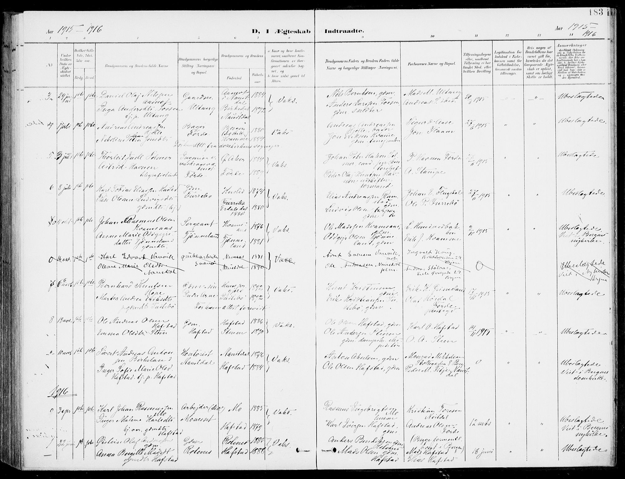 Førde sokneprestembete, AV/SAB-A-79901/H/Haa/Haab/L0002: Parish register (official) no. B  2, 1899-1920, p. 183