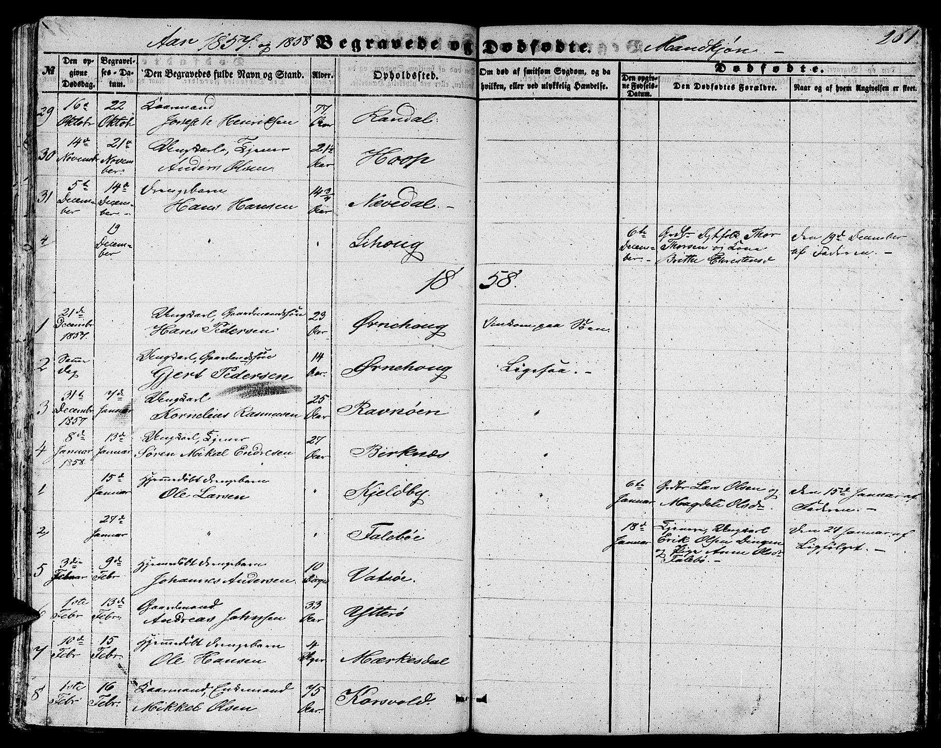 Gulen sokneprestembete, AV/SAB-A-80201/H/Hab/Habb/L0001: Parish register (copy) no. B 1, 1854-1866, p. 261