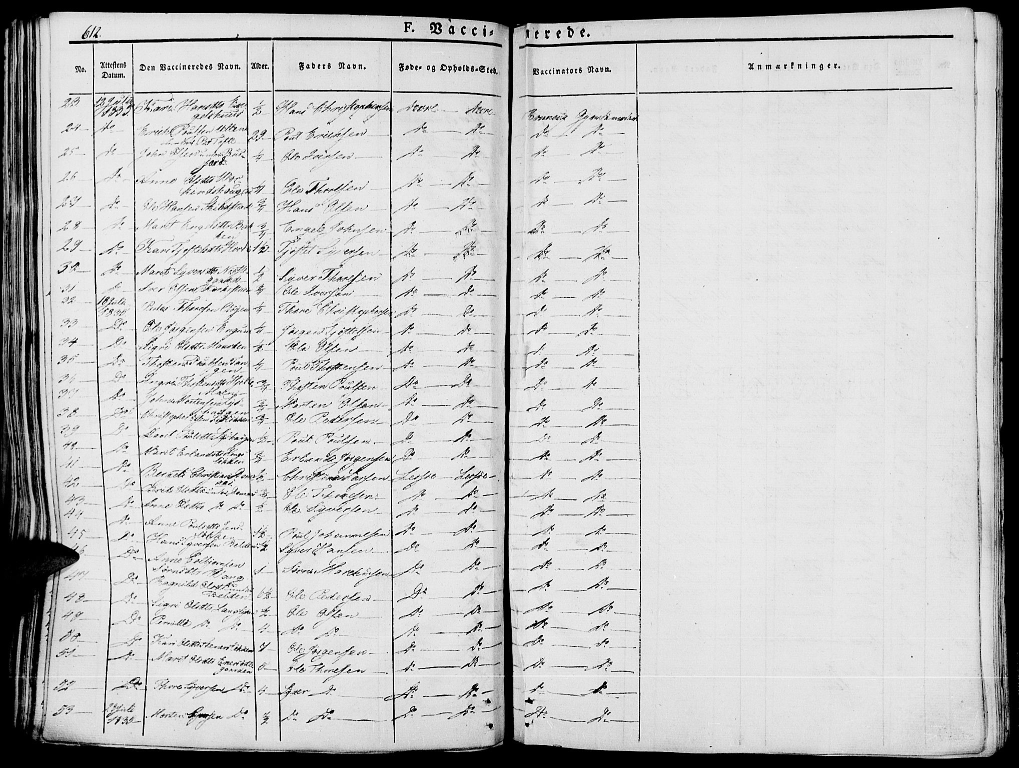 Lesja prestekontor, SAH/PREST-068/H/Ha/Haa/L0005: Parish register (official) no. 5, 1830-1842, p. 612