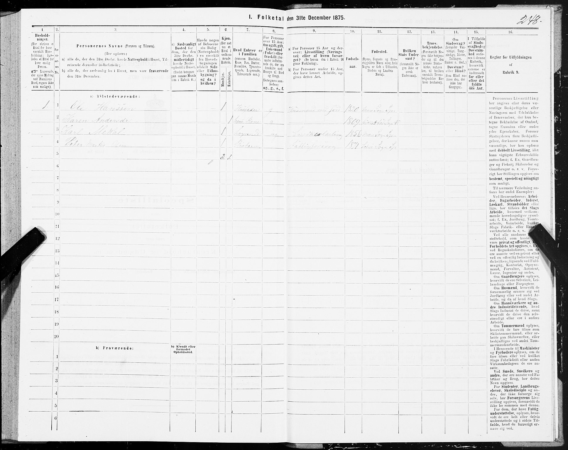 SAT, 1875 census for 1731P Sparbu, 1875, p. 1248