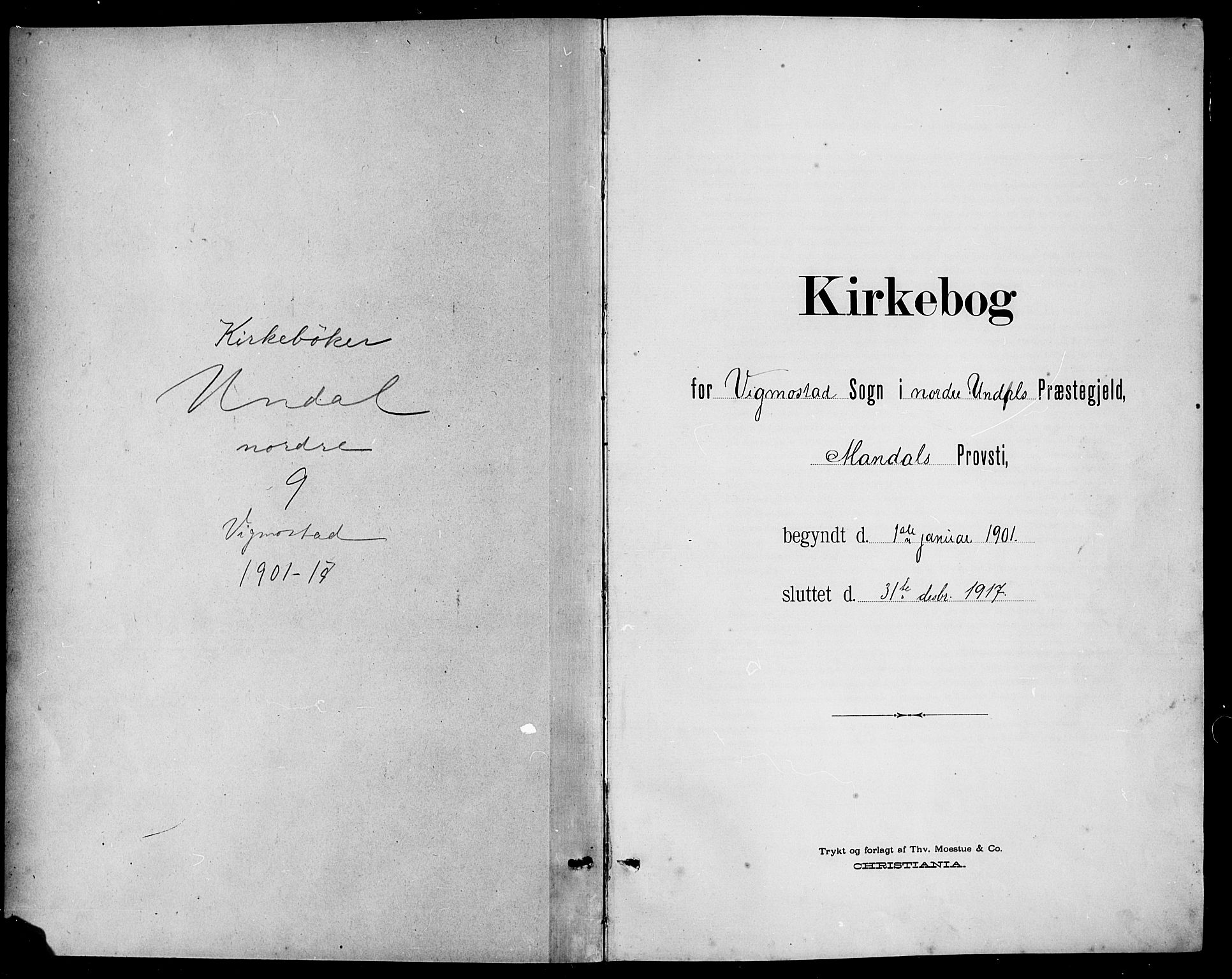 Nord-Audnedal sokneprestkontor, SAK/1111-0032/F/Fb/Fbb/L0004: Parish register (copy) no. B 4, 1901-1917