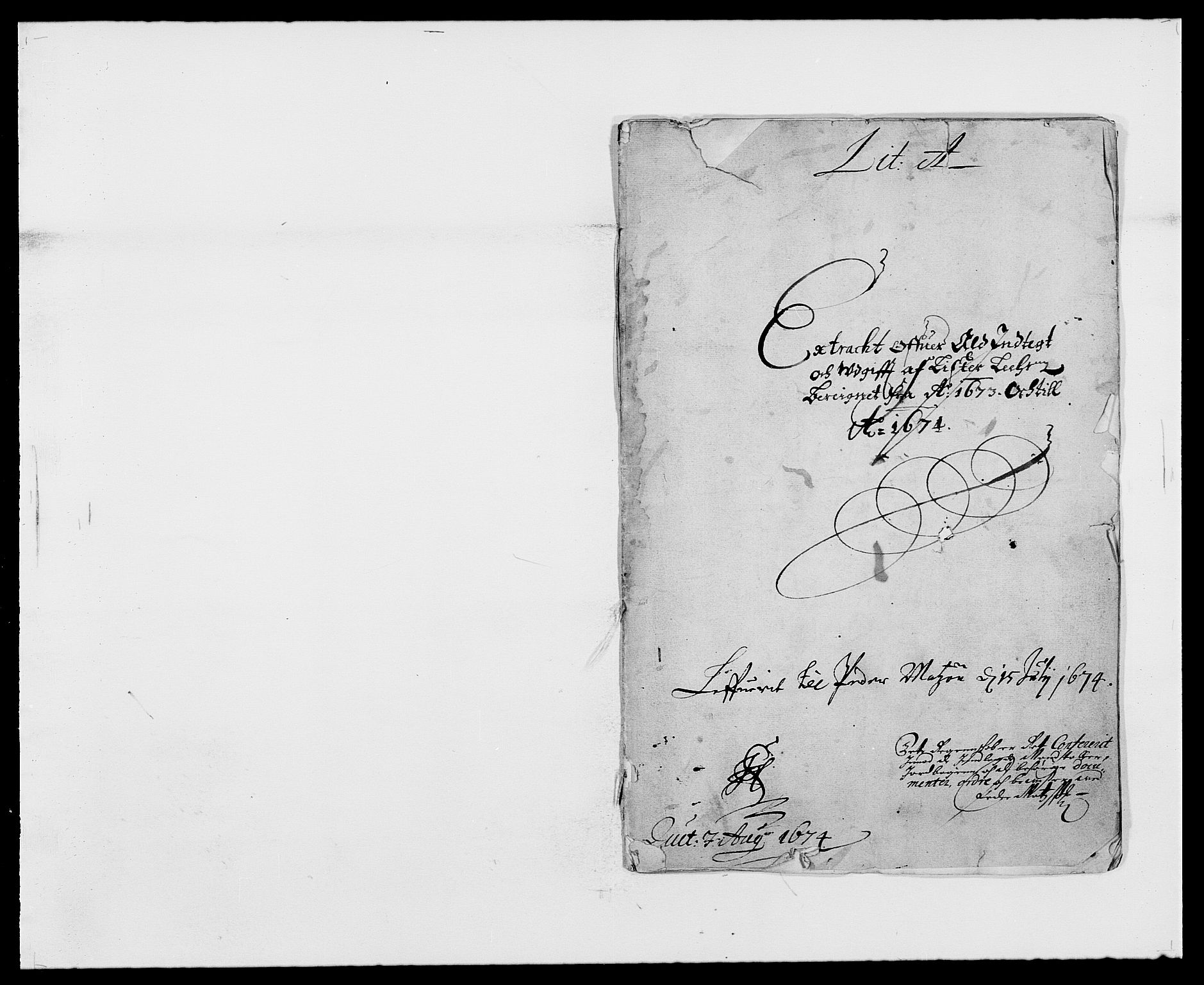 Rentekammeret inntil 1814, Reviderte regnskaper, Fogderegnskap, RA/EA-4092/R41/L2528: Fogderegnskap Lista, 1673-1674, p. 1