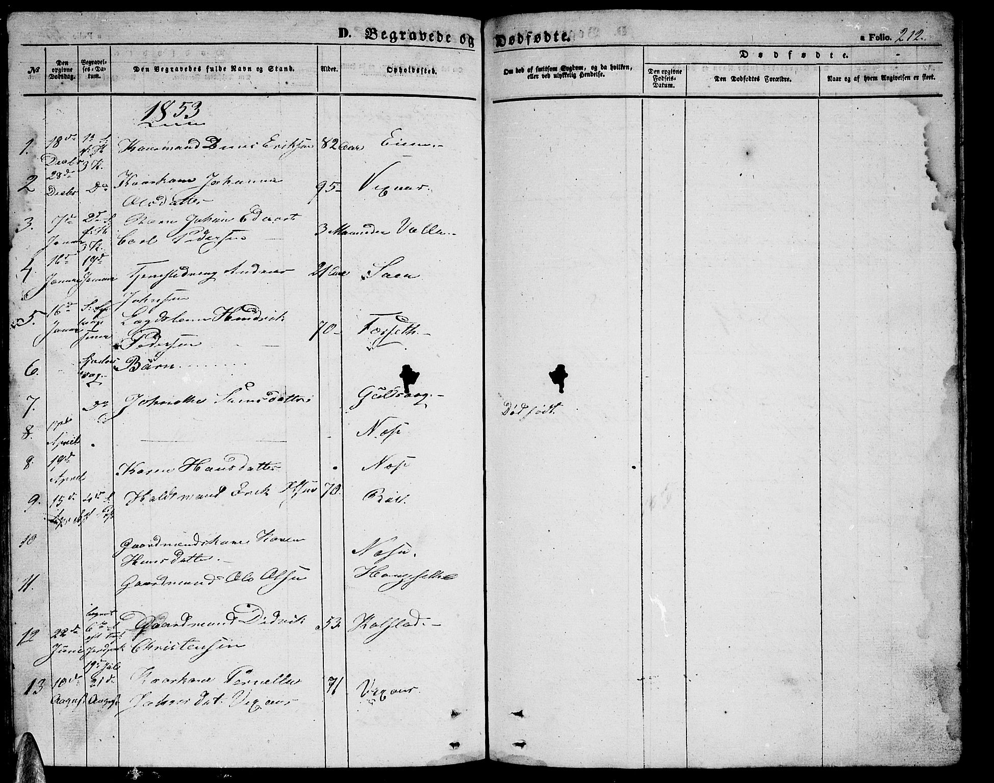 Ministerialprotokoller, klokkerbøker og fødselsregistre - Nordland, SAT/A-1459/816/L0251: Parish register (copy) no. 816C01, 1852-1870, p. 212
