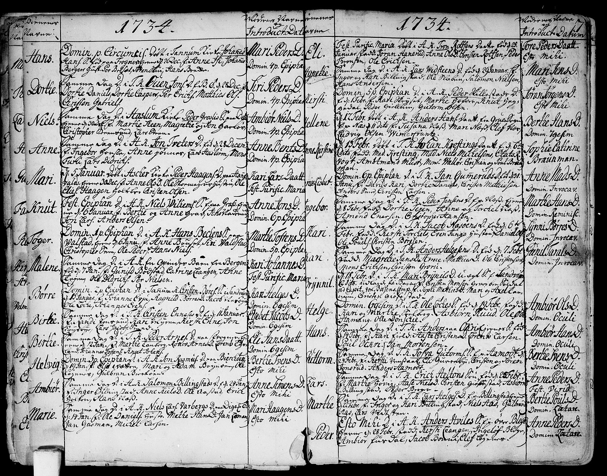 Asker prestekontor Kirkebøker, AV/SAO-A-10256a/F/Fa/L0002: Parish register (official) no. I 2, 1733-1766, p. 7