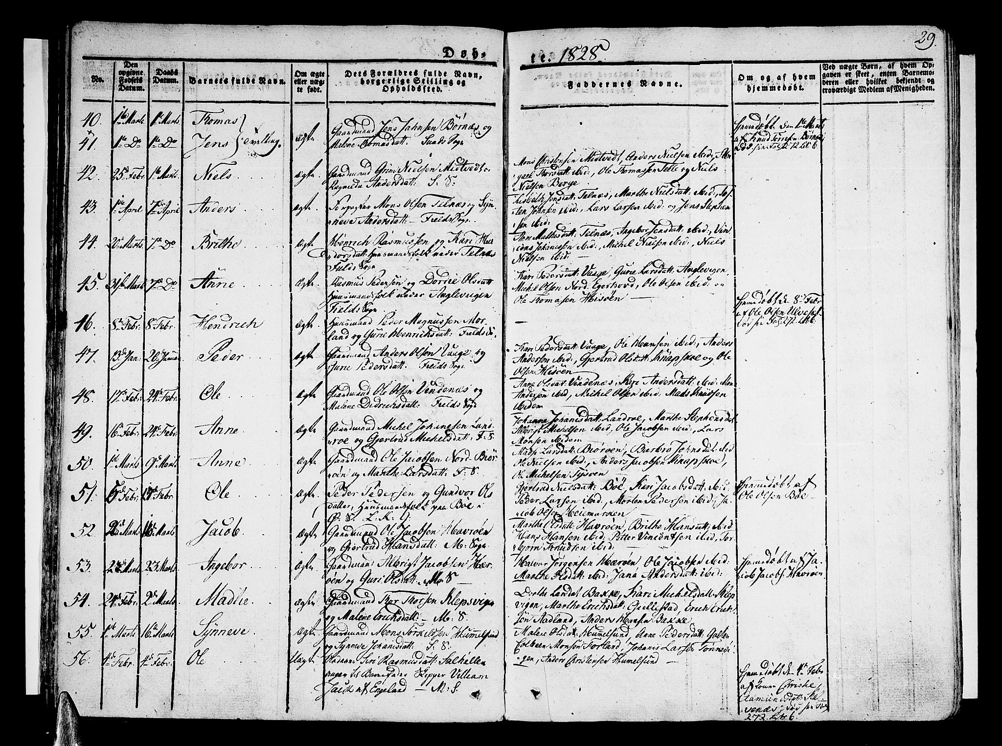 Sund sokneprestembete, SAB/A-99930: Parish register (official) no. A 12, 1825-1835, p. 29