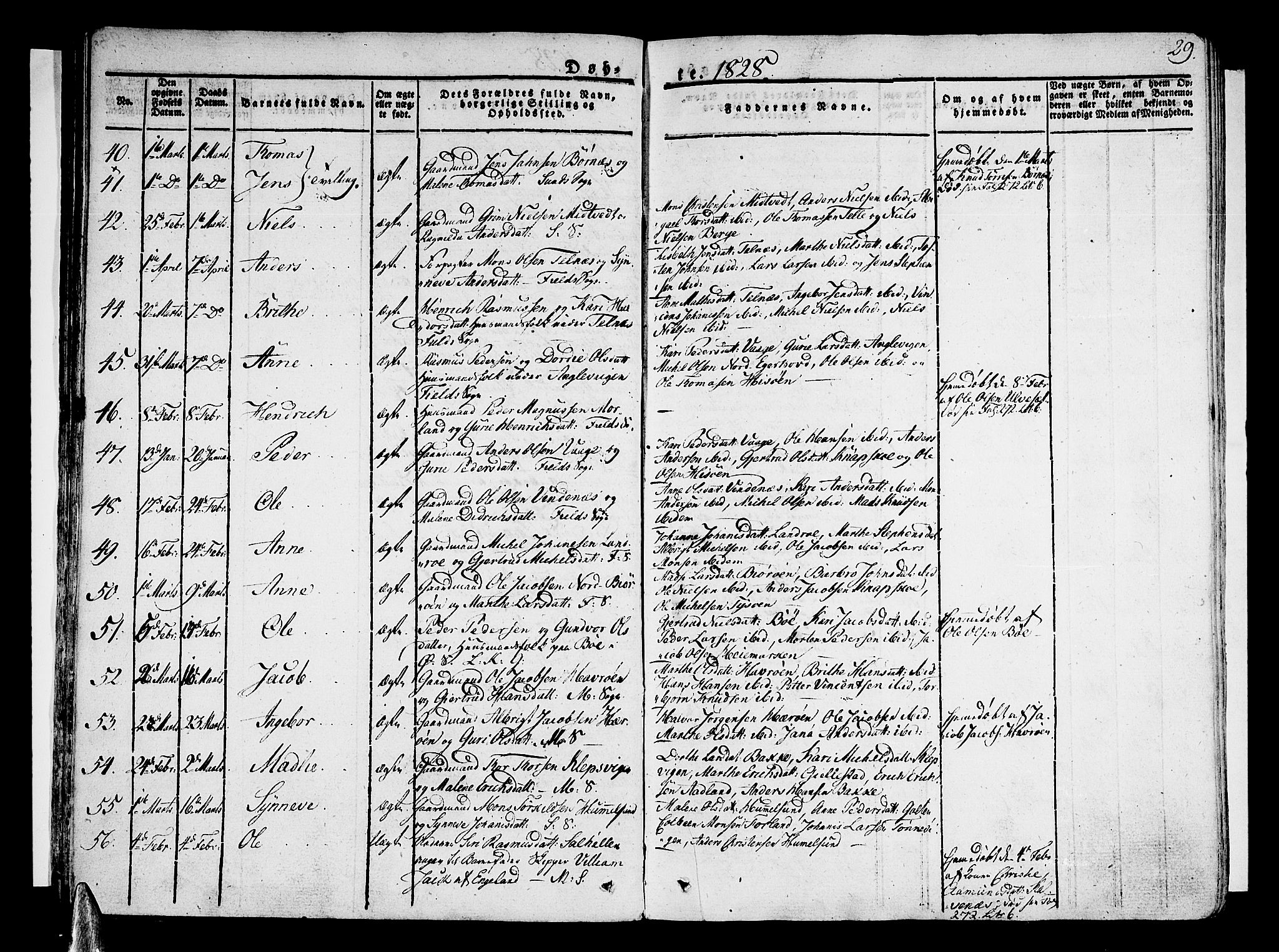 Sund sokneprestembete, AV/SAB-A-99930: Parish register (official) no. A 12, 1825-1835, p. 29