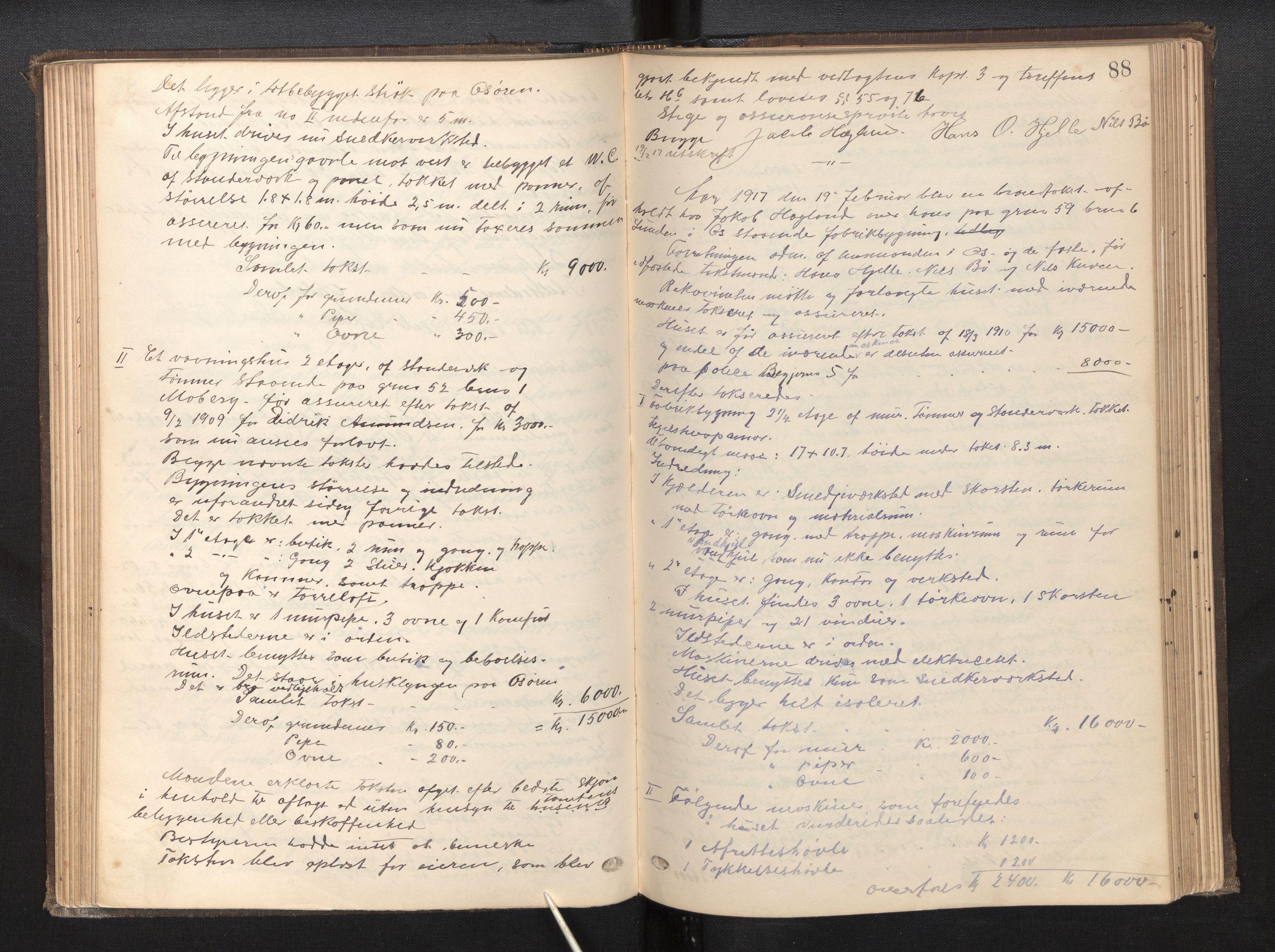 Lensmannen i Os, AV/SAB-A-34101/0012/L0003: Branntakstprotokoll, 1896-1927, p. 87b-88a