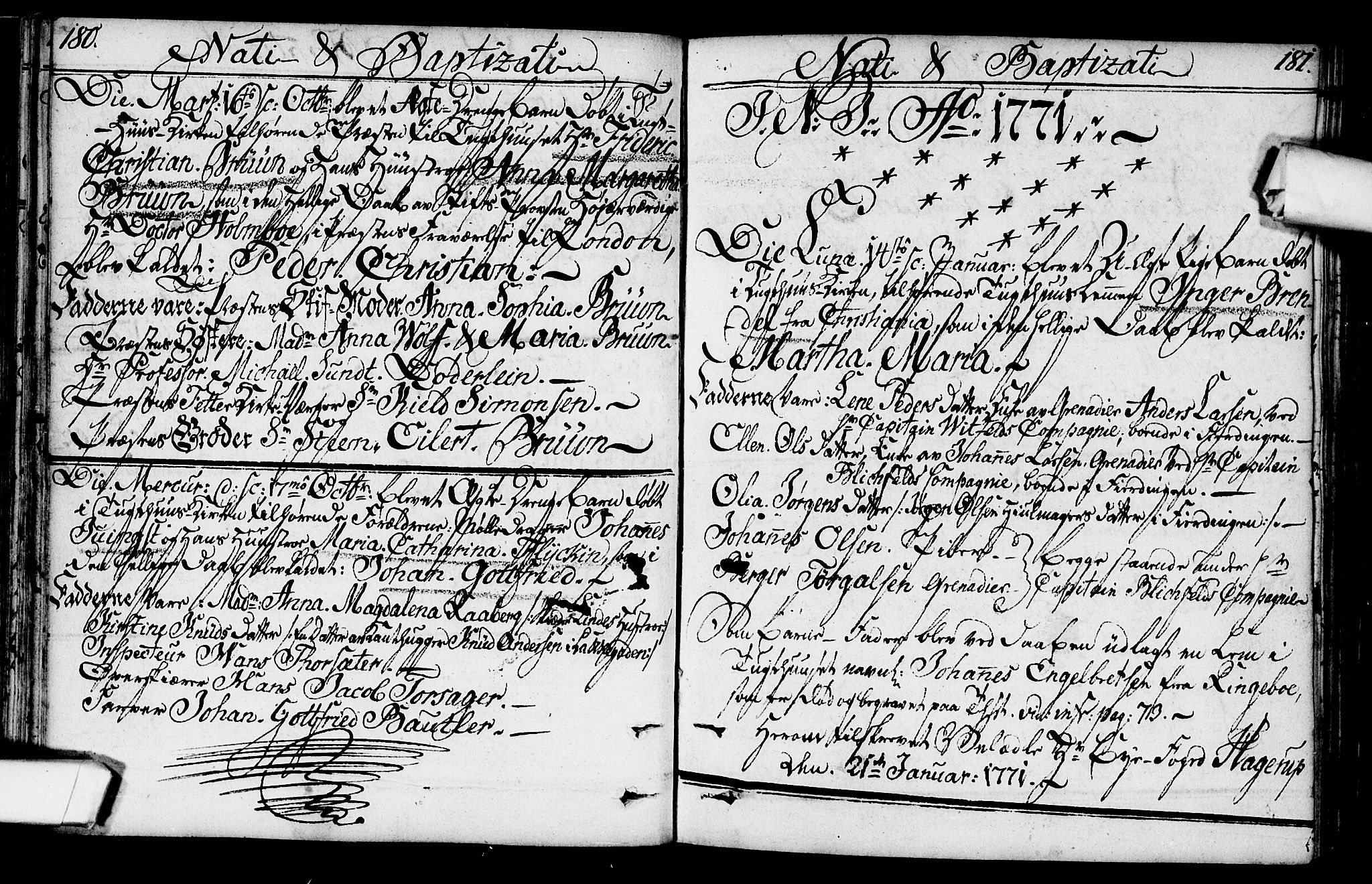 Kristiania tukthusprest Kirkebøker, SAO/A-10881/F/Fa/L0001: Parish register (official) no. 1, 1758-1828, p. 180-181