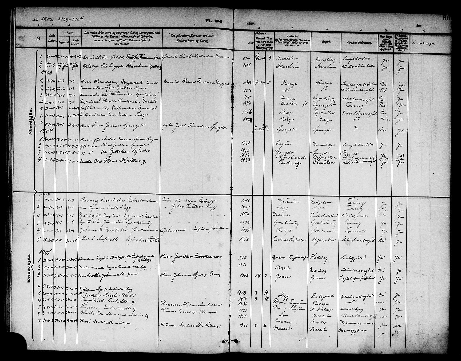 Lærdal sokneprestembete, SAB/A-81201: Parish register (copy) no. B 1, 1897-1928, p. 86