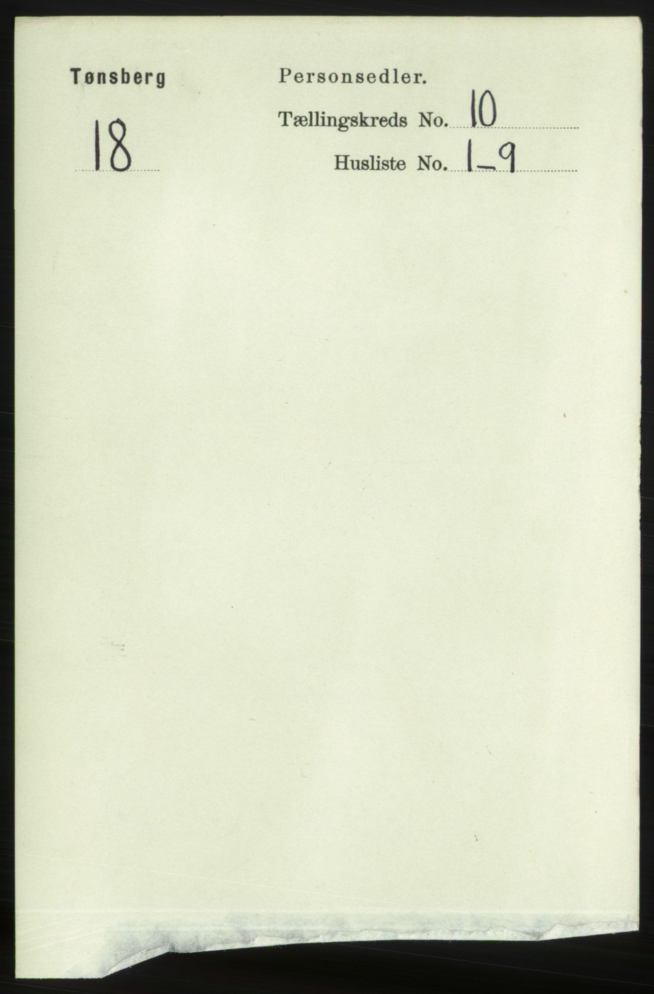 RA, 1891 census for 0705 Tønsberg, 1891, p. 3607