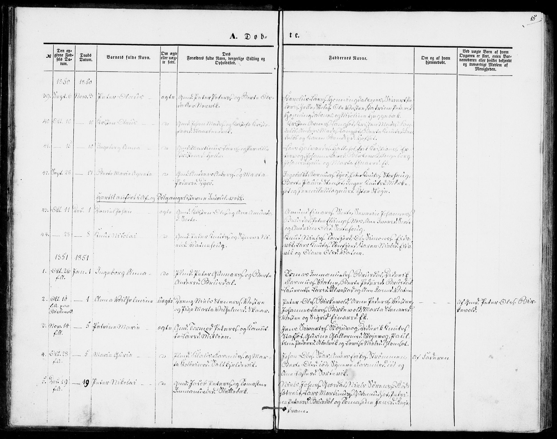 Ministerialprotokoller, klokkerbøker og fødselsregistre - Møre og Romsdal, SAT/A-1454/524/L0353: Parish register (official) no. 524A05, 1848-1856, p. 15