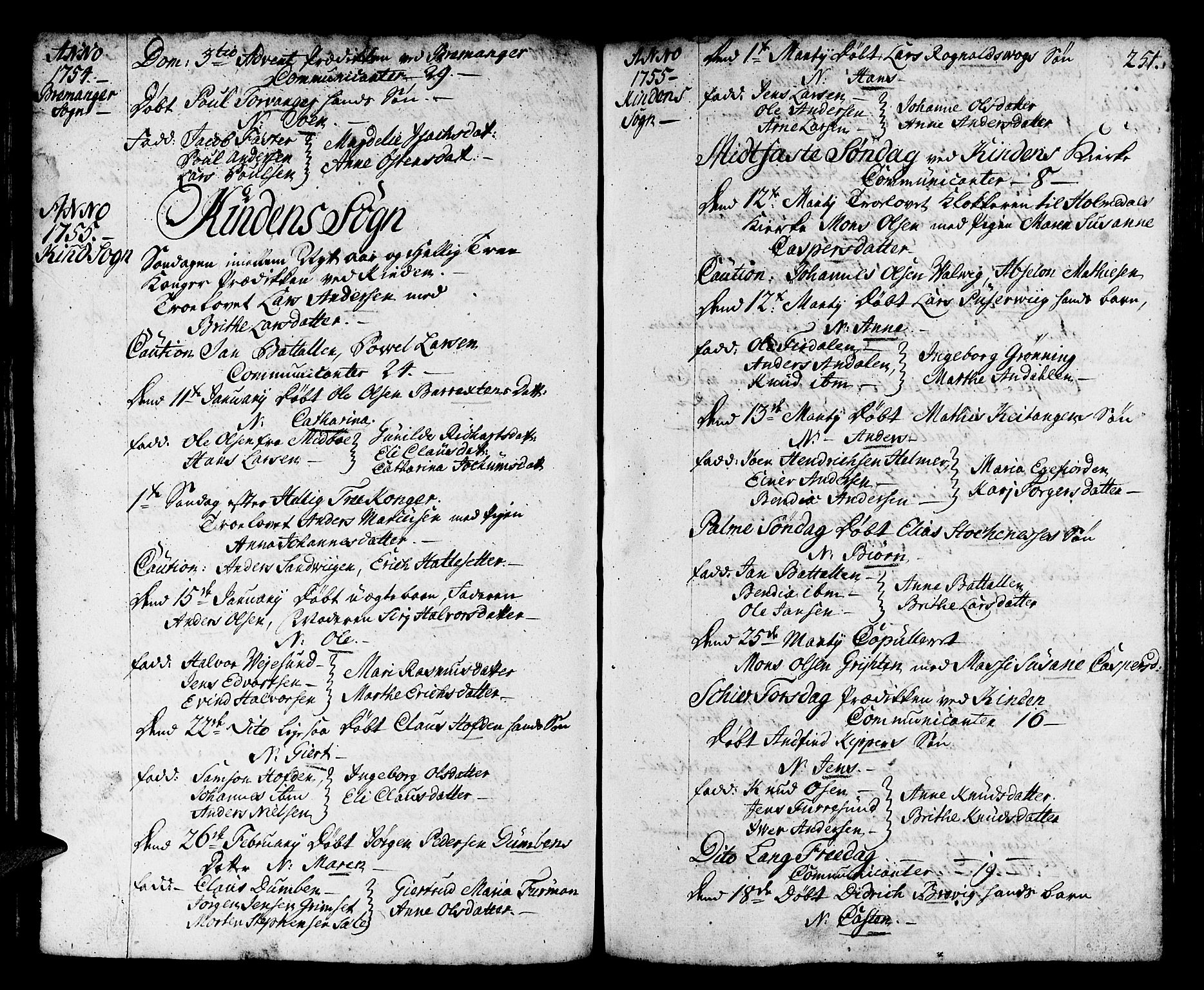 Kinn sokneprestembete, AV/SAB-A-80801/H/Haa/Haaa/L0002: Parish register (official) no. A 2, 1729-1785, p. 251