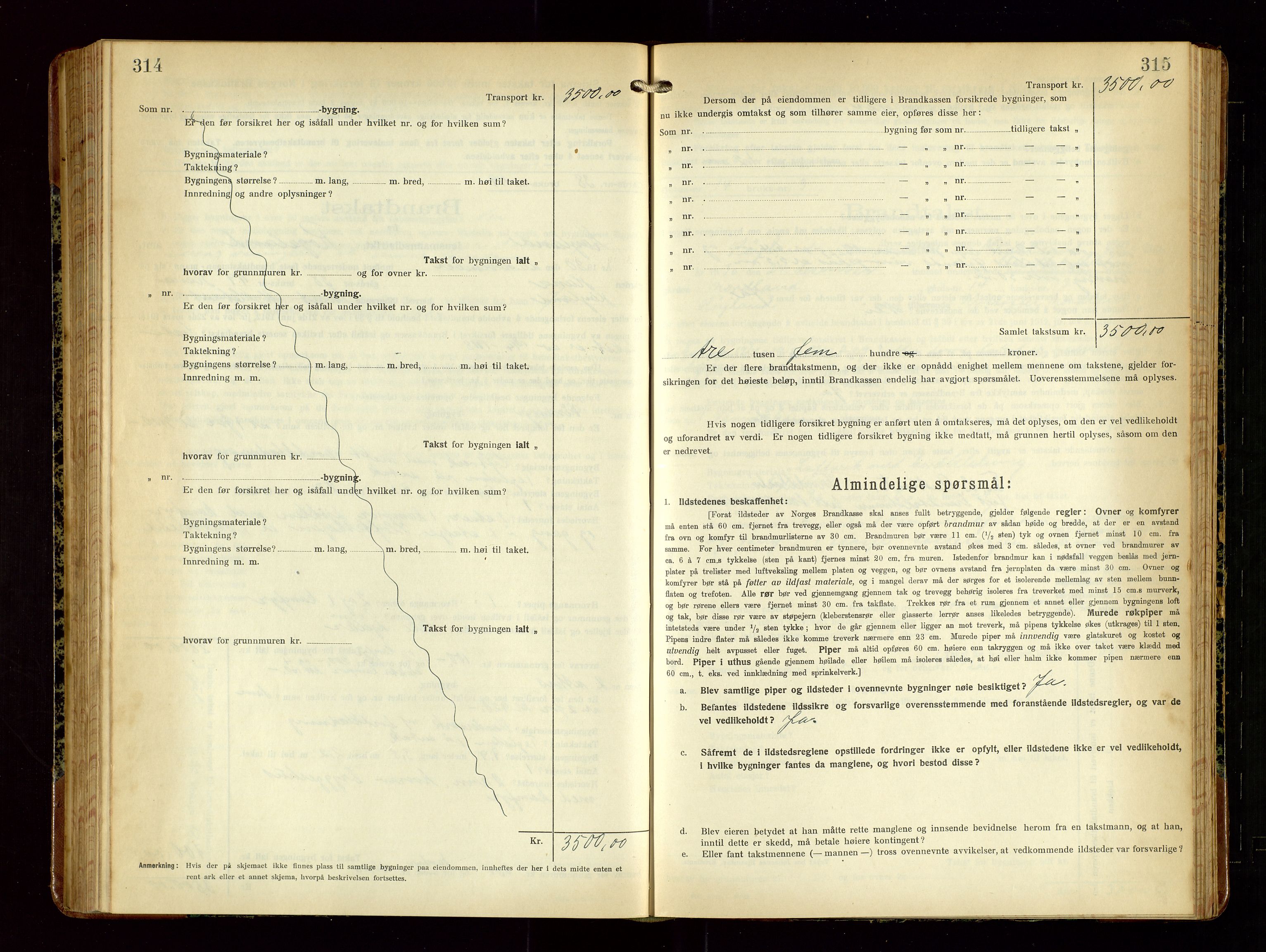 Høyland/Sandnes lensmannskontor, AV/SAST-A-100166/Gob/L0004: "Brandtakstprotokol", 1924-1933, p. 314-315