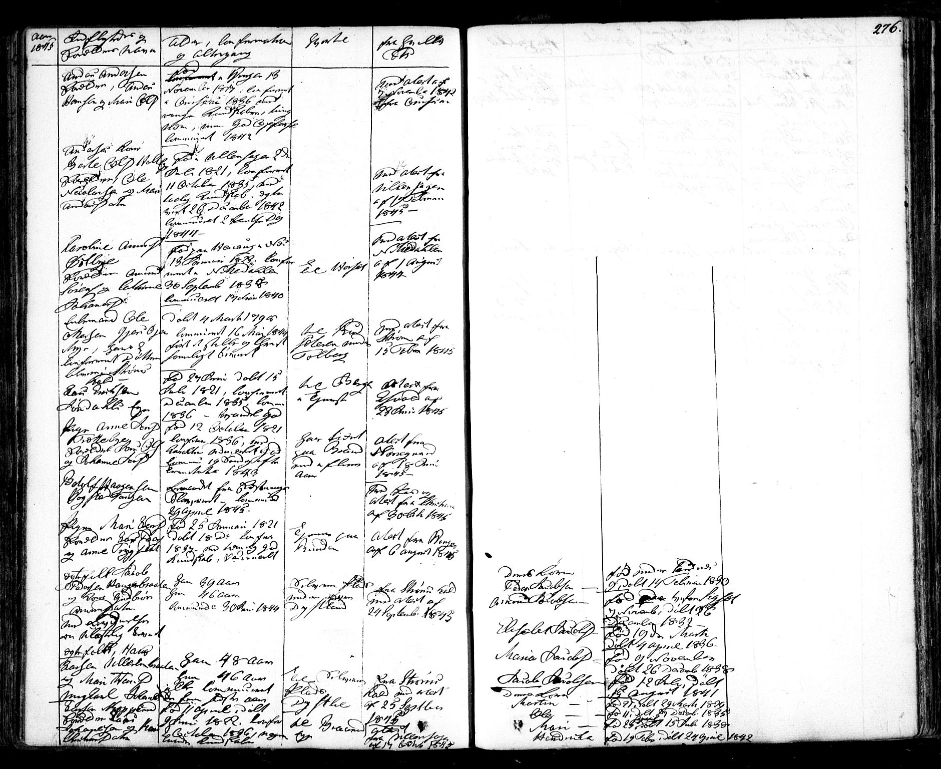 Nes prestekontor Kirkebøker, AV/SAO-A-10410/F/Fa/L0006: Parish register (official) no. I 6, 1833-1845, p. 276