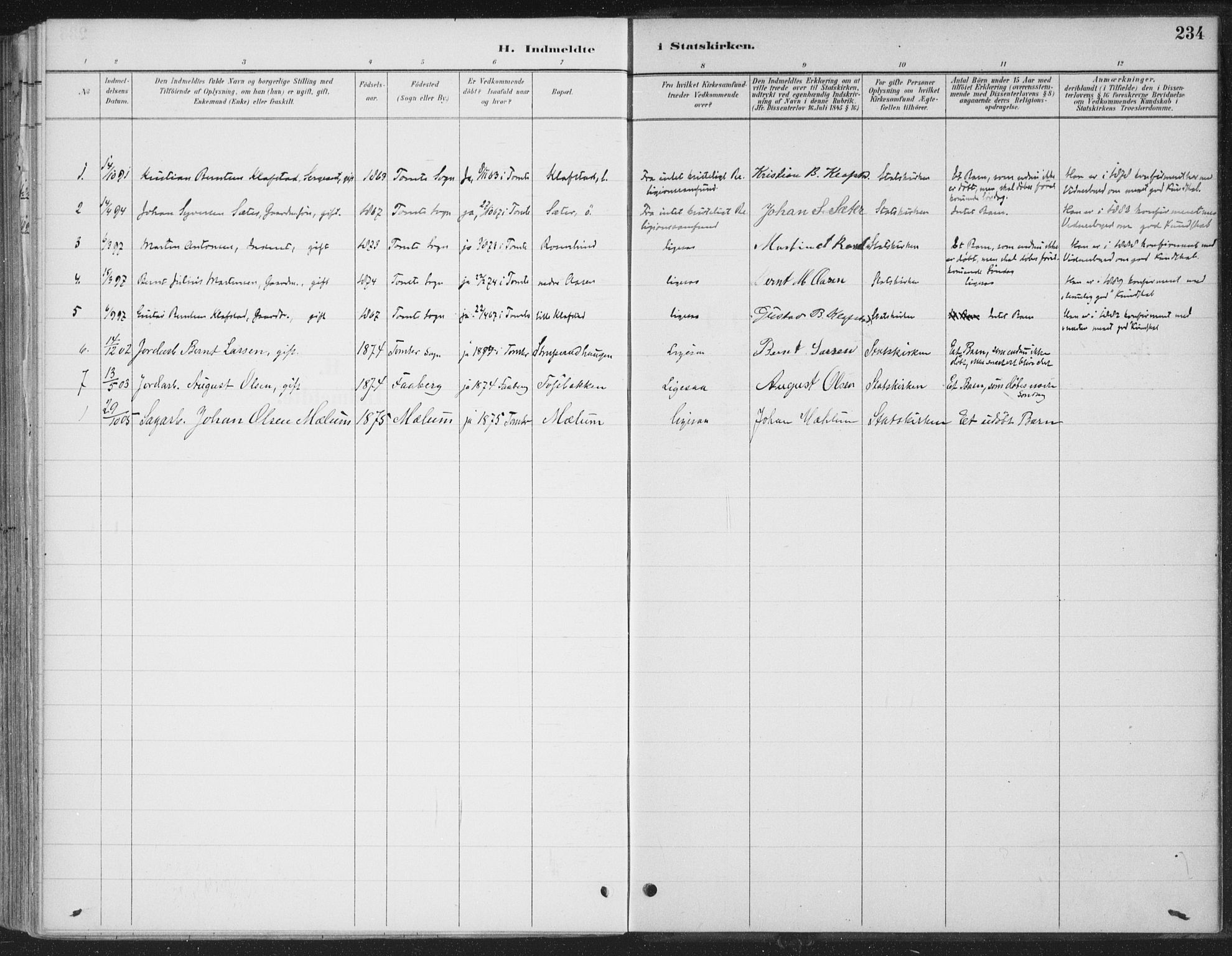 Romedal prestekontor, AV/SAH-PREST-004/K/L0008: Parish register (official) no. 8, 1887-1905, p. 234