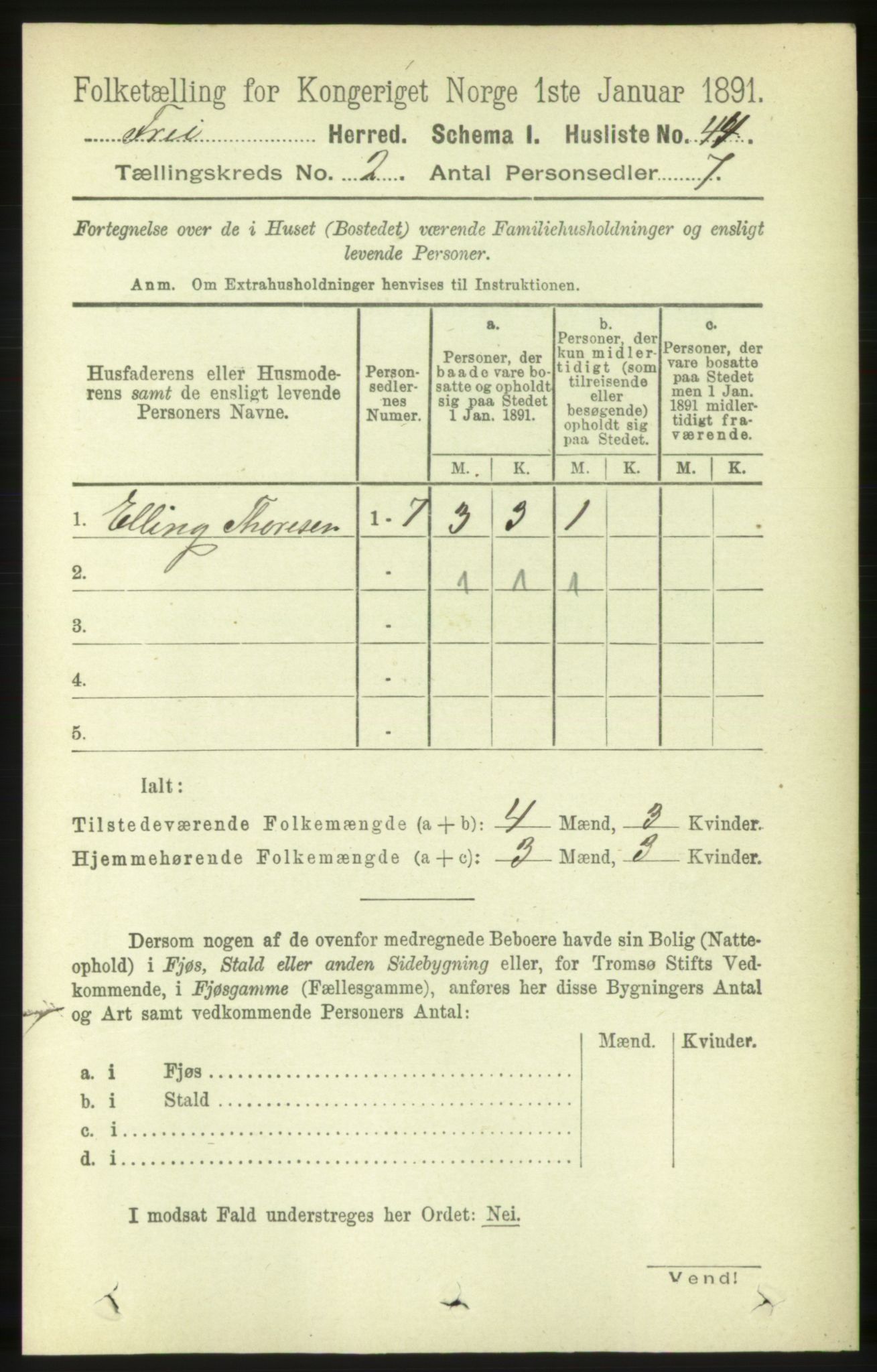 RA, 1891 census for 1556 Frei, 1891, p. 716