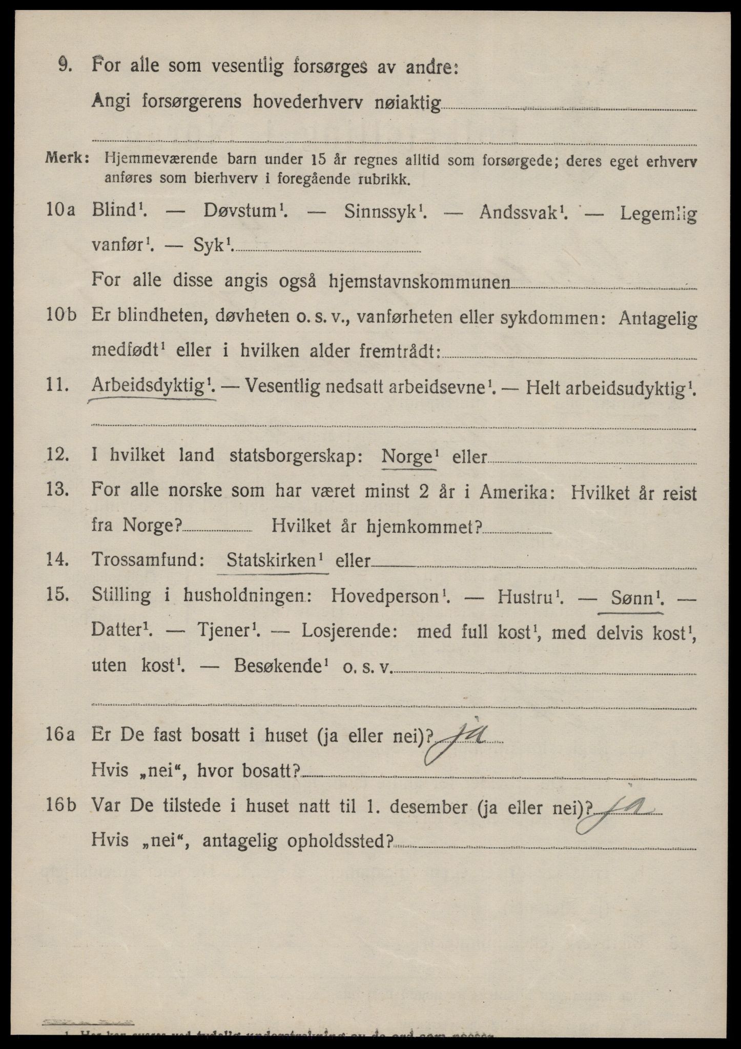 SAT, 1920 census for Vestnes, 1920, p. 4320