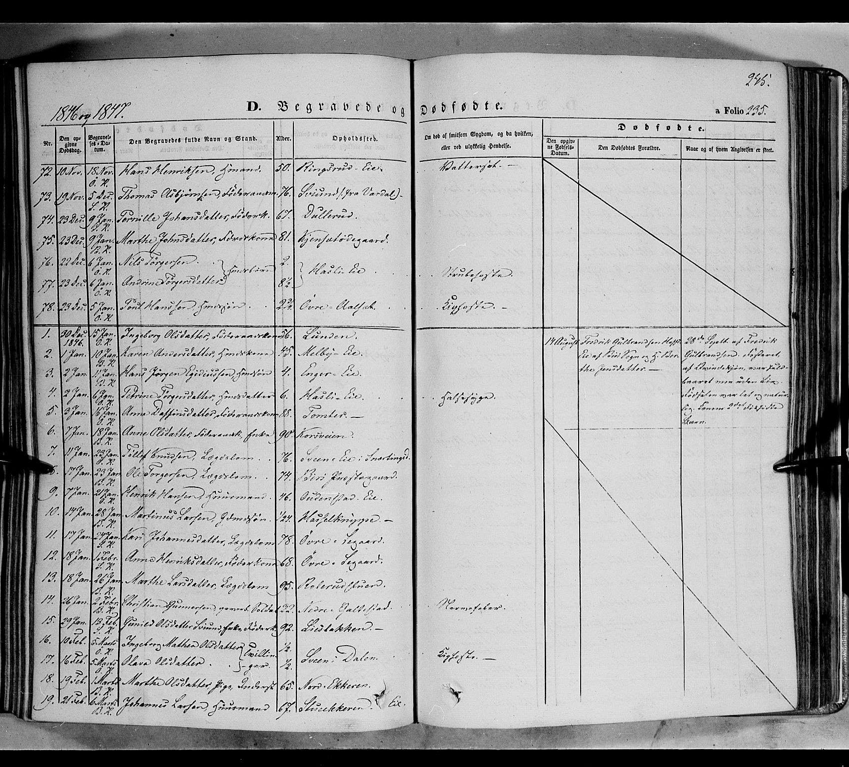 Biri prestekontor, SAH/PREST-096/H/Ha/Haa/L0005: Parish register (official) no. 5, 1843-1854, p. 245