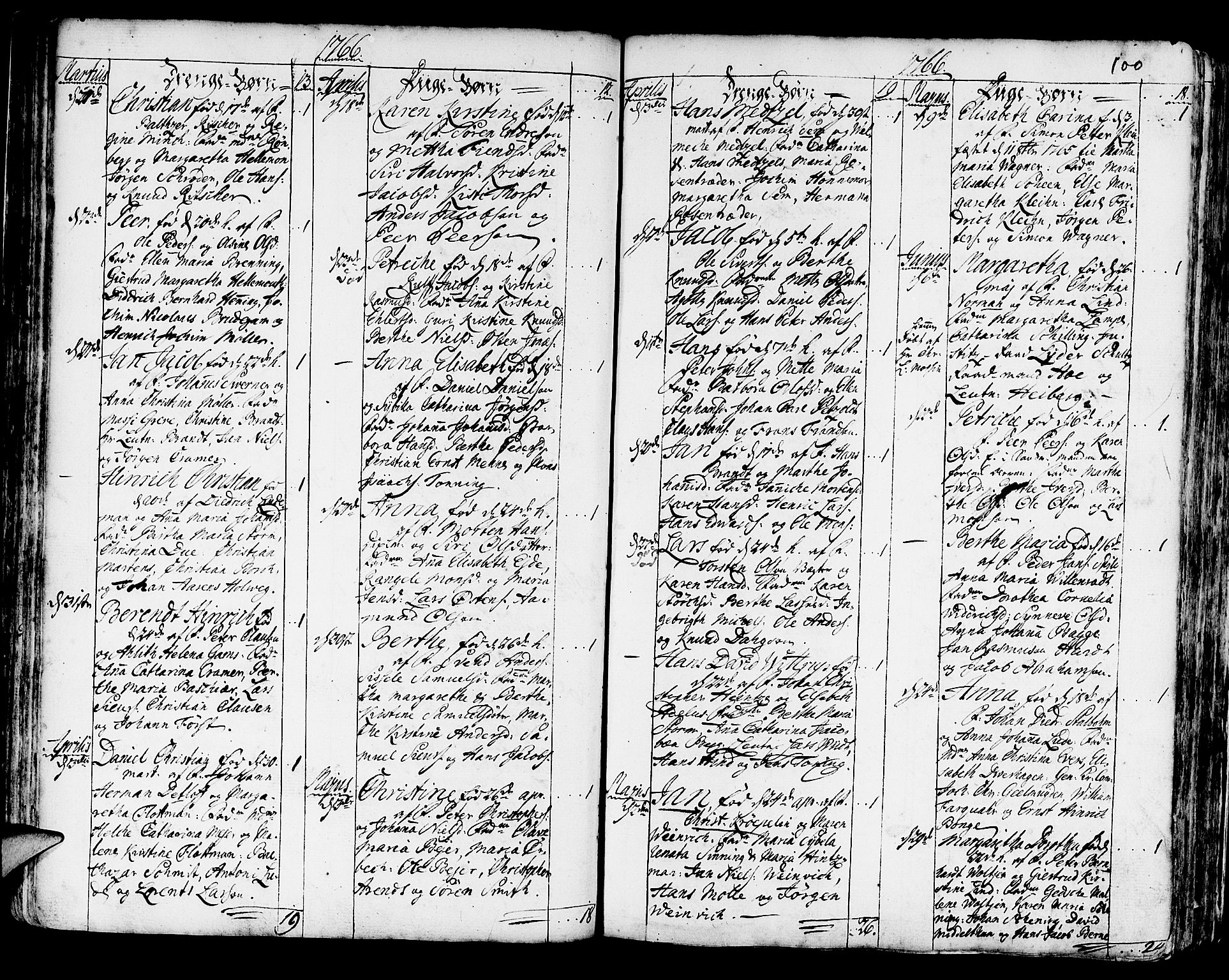 Korskirken sokneprestembete, AV/SAB-A-76101/H/Haa/L0005: Parish register (official) no. A 5, 1751-1789, p. 100