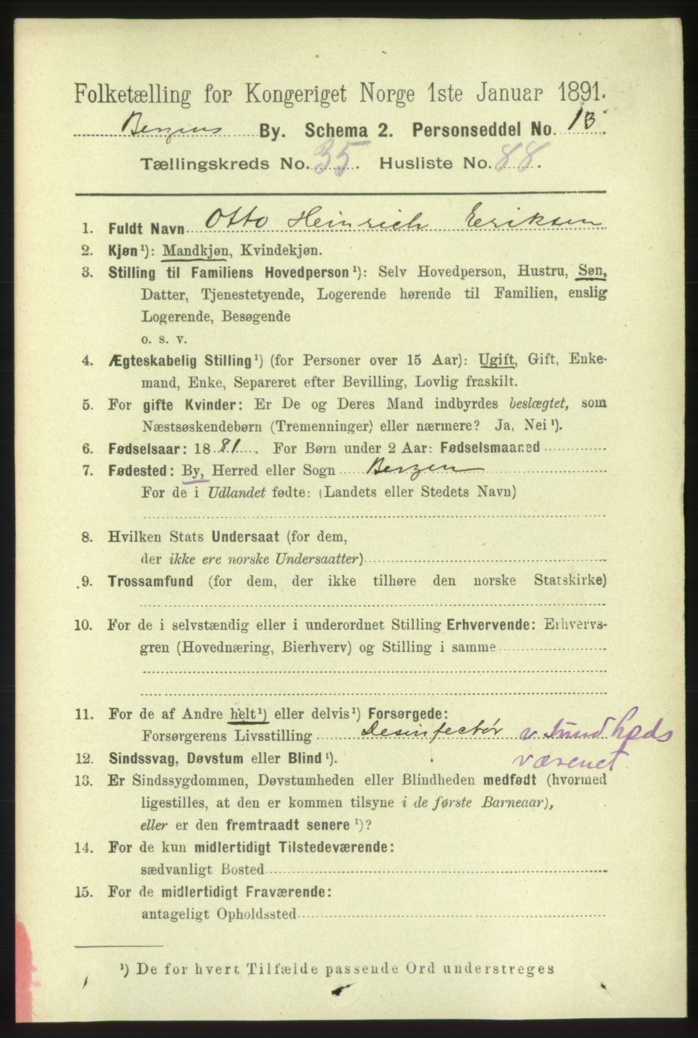 RA, 1891 Census for 1301 Bergen, 1891, p. 44443