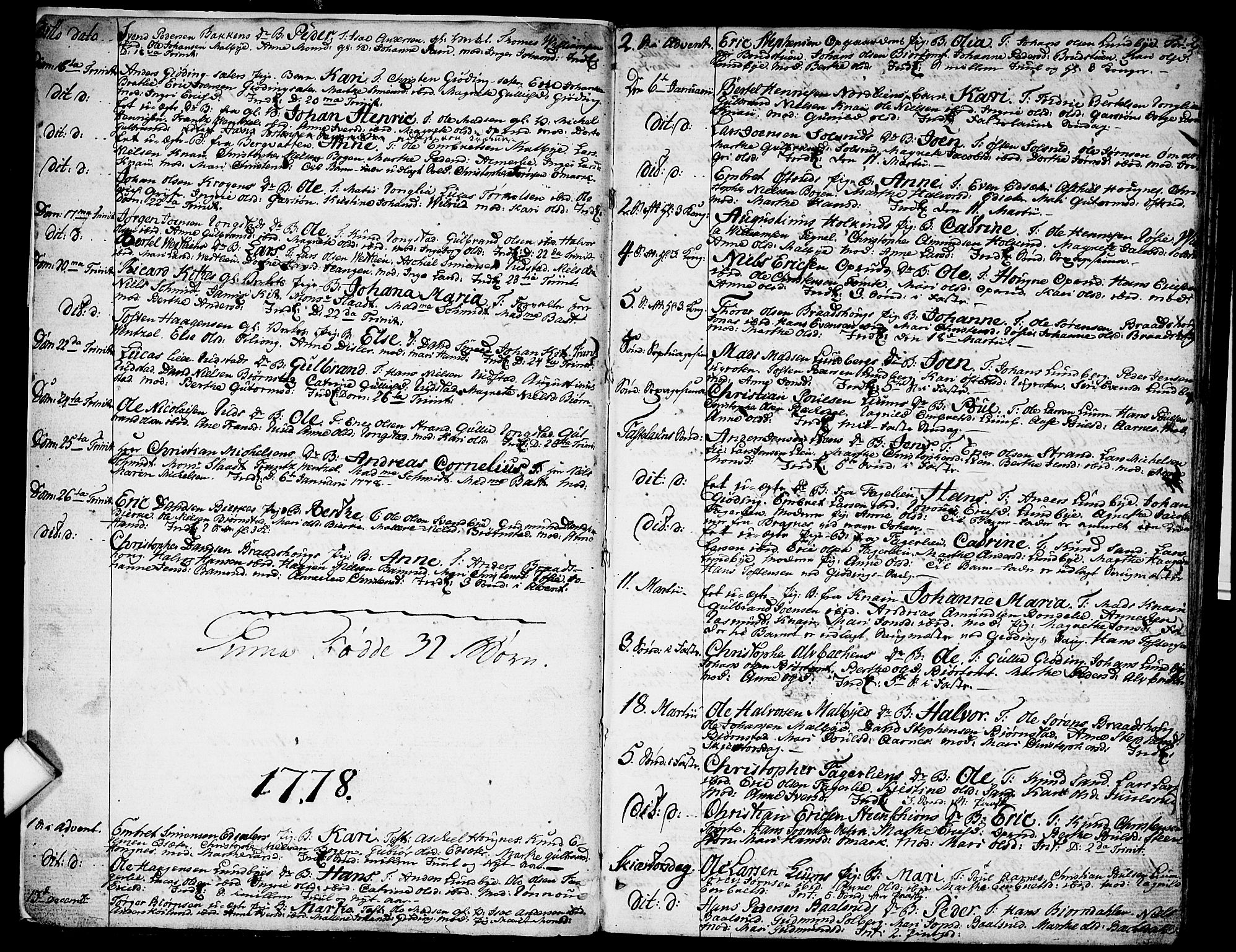 Hurdal prestekontor Kirkebøker, SAO/A-10889/F/Fa/L0001: Parish register (official) no. I 1, 1777-1812, p. 2