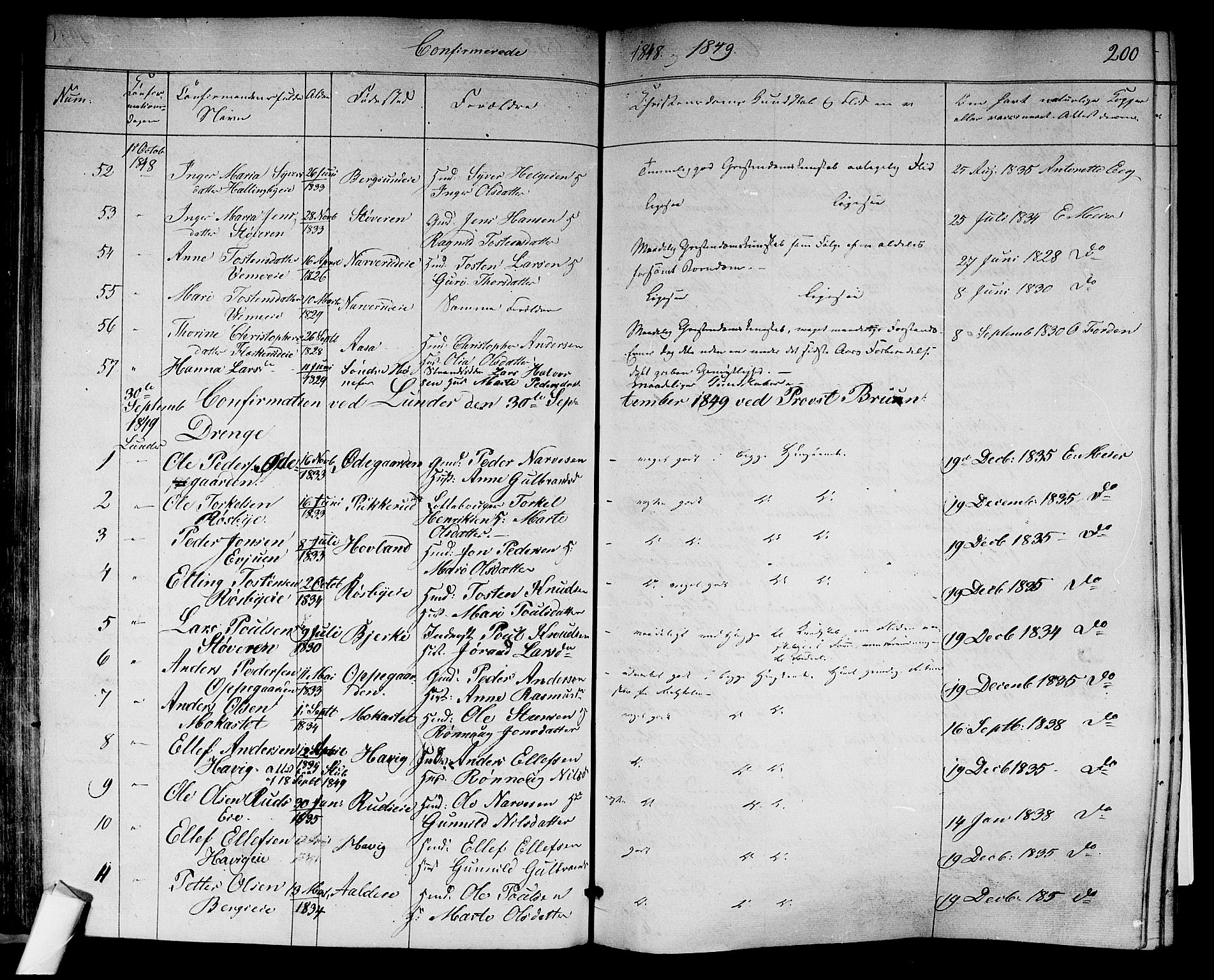 Norderhov kirkebøker, SAKO/A-237/F/Fa/L0011: Parish register (official) no. 11, 1847-1856, p. 200