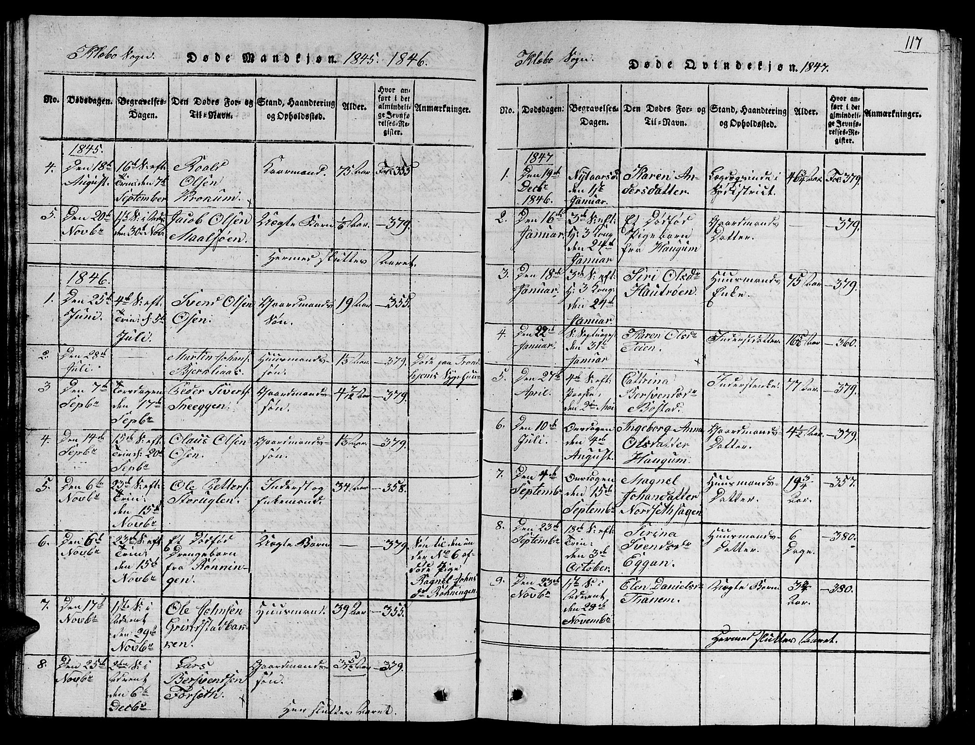 Ministerialprotokoller, klokkerbøker og fødselsregistre - Sør-Trøndelag, SAT/A-1456/618/L0450: Parish register (copy) no. 618C01, 1816-1865, p. 117