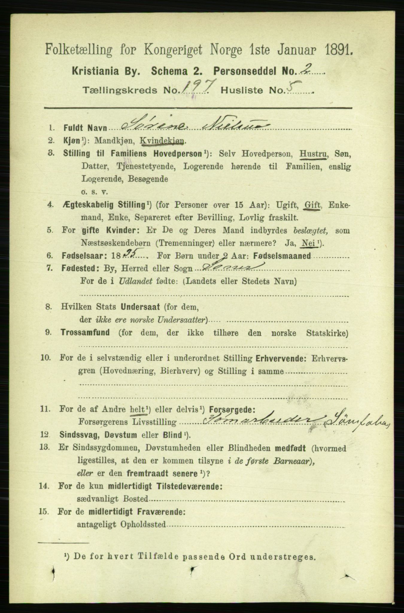 RA, 1891 census for 0301 Kristiania, 1891, p. 118891