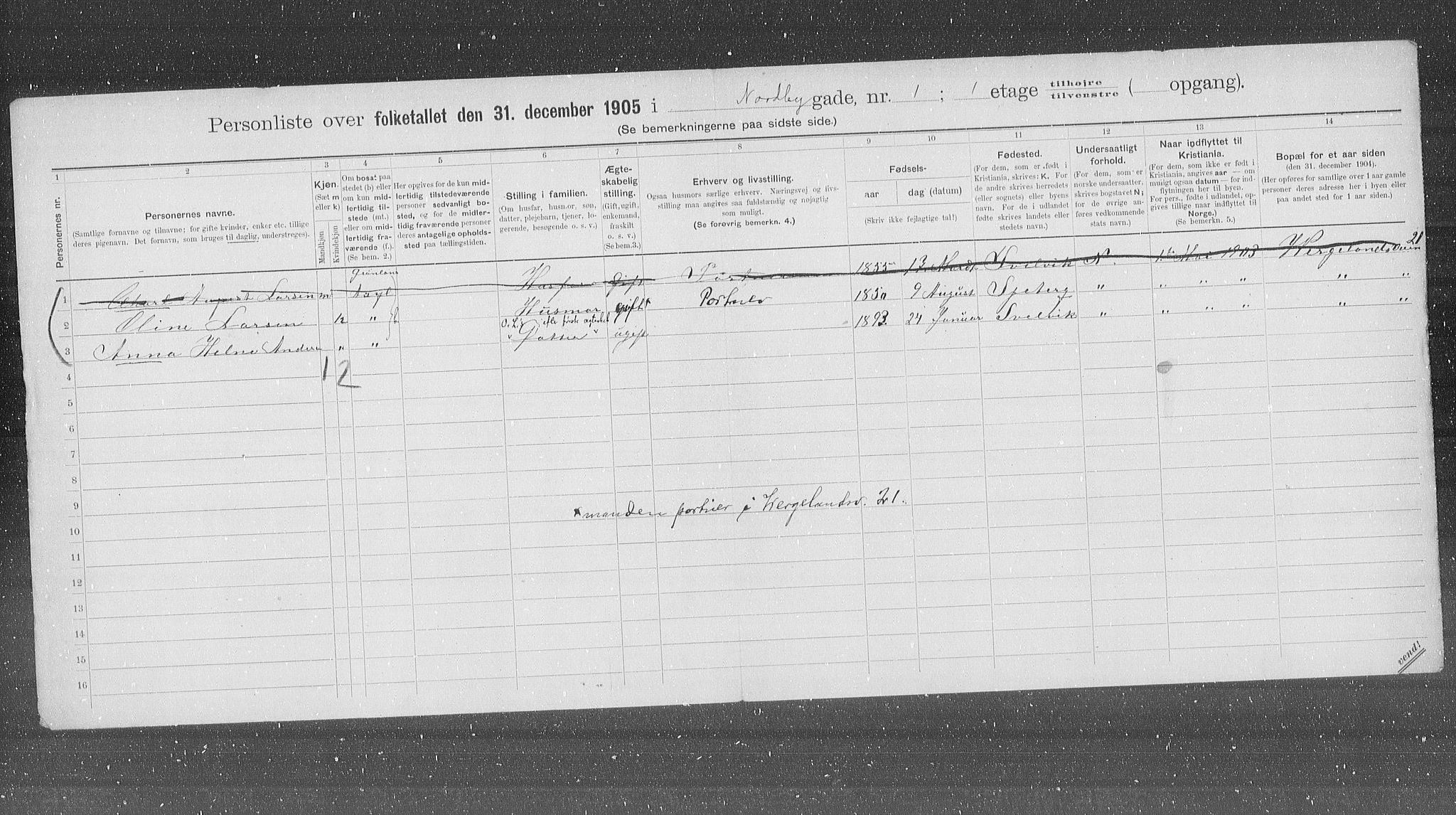 OBA, Municipal Census 1905 for Kristiania, 1905, p. 37740