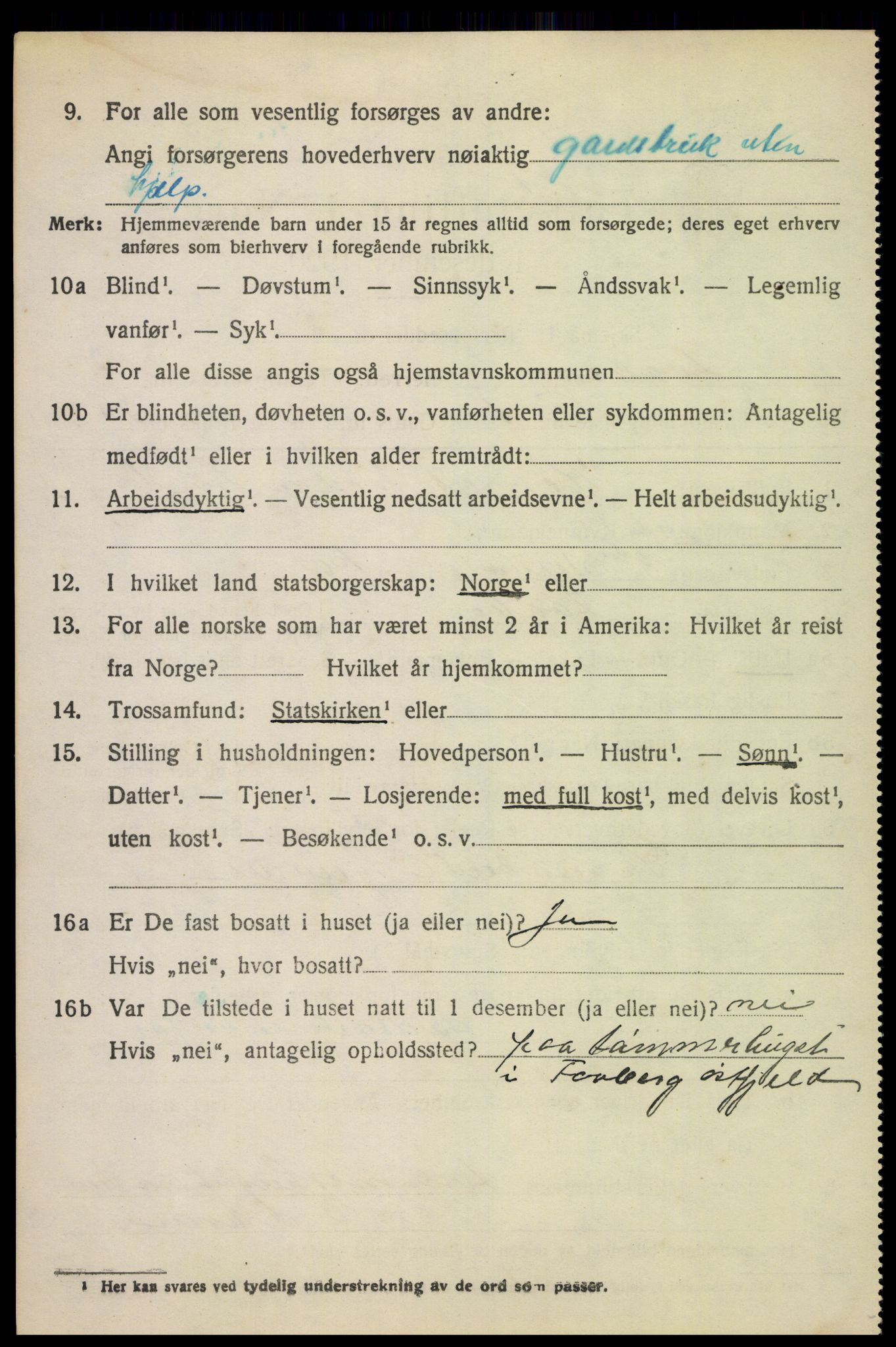 SAH, 1920 census for Fåberg, 1920, p. 7347