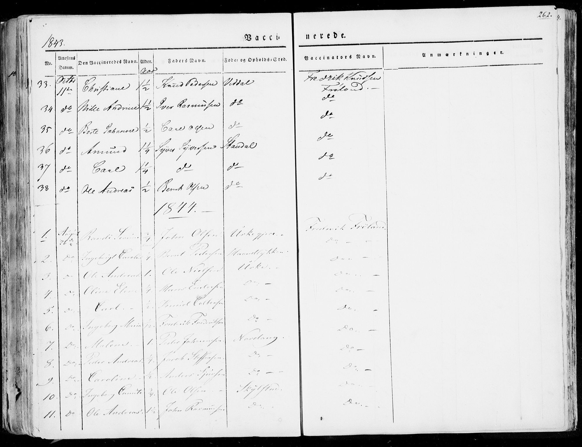 Ministerialprotokoller, klokkerbøker og fødselsregistre - Møre og Romsdal, AV/SAT-A-1454/515/L0208: Parish register (official) no. 515A04, 1830-1846, p. 262