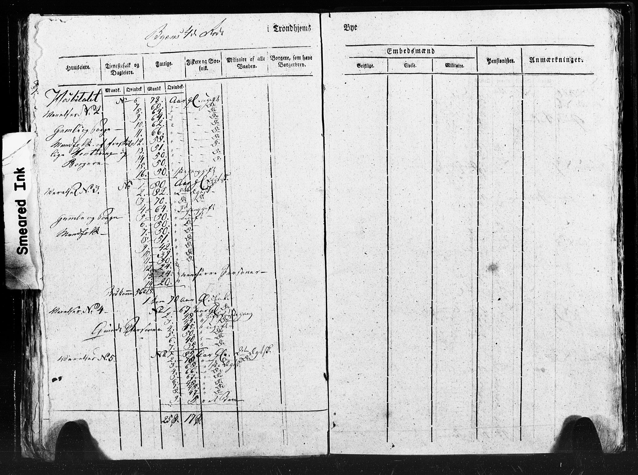 SAT, Census 1815 for Trondheim (transcript), 1815, p. 99