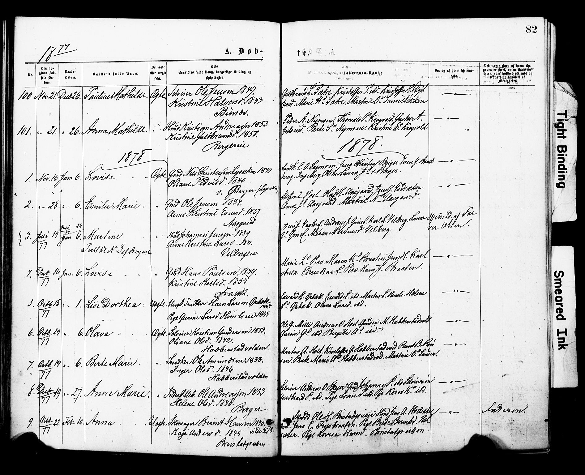 Eidsvoll prestekontor Kirkebøker, AV/SAO-A-10888/F/Fa/L0001: Parish register (official) no. I 1, 1877-1881, p. 82