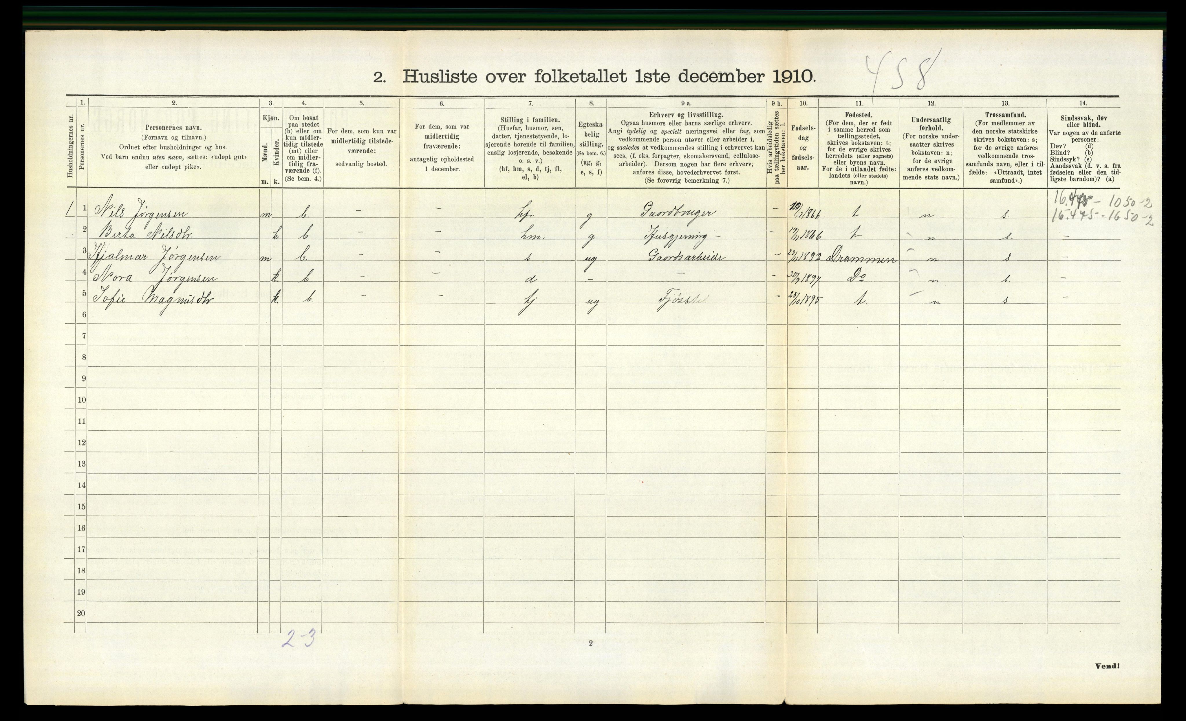 RA, 1910 census for Holla, 1910, p. 240