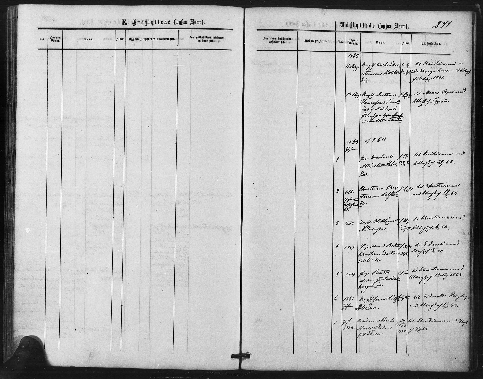 Nes prestekontor Kirkebøker, AV/SAO-A-10410/F/Fb/L0001: Parish register (official) no. II 1, 1859-1882, p. 271