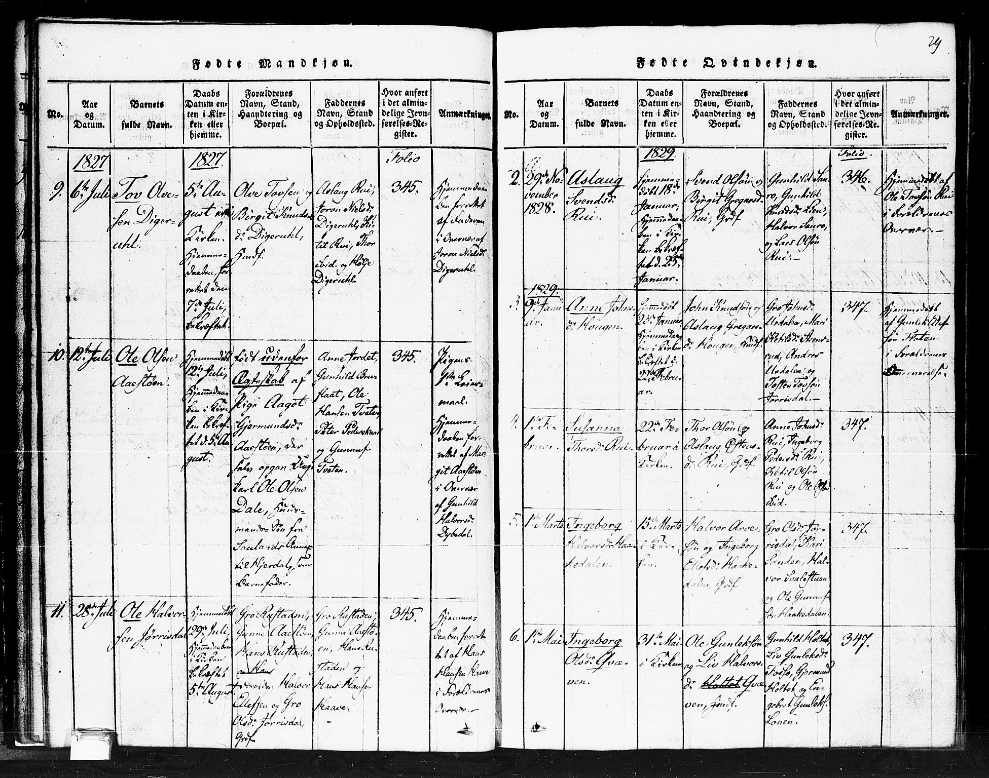 Gransherad kirkebøker, SAKO/A-267/F/Fb/L0002: Parish register (official) no. II 2, 1815-1843, p. 29