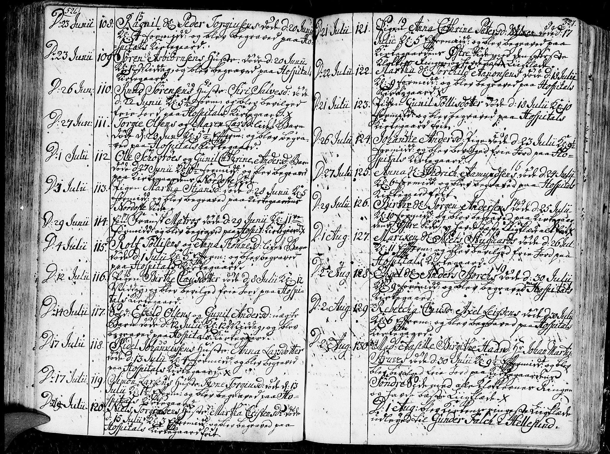 Kristiansand domprosti, AV/SAK-1112-0006/F/Fa/L0001: Parish register (official) no. A 1, 1734-1793, p. 526-527