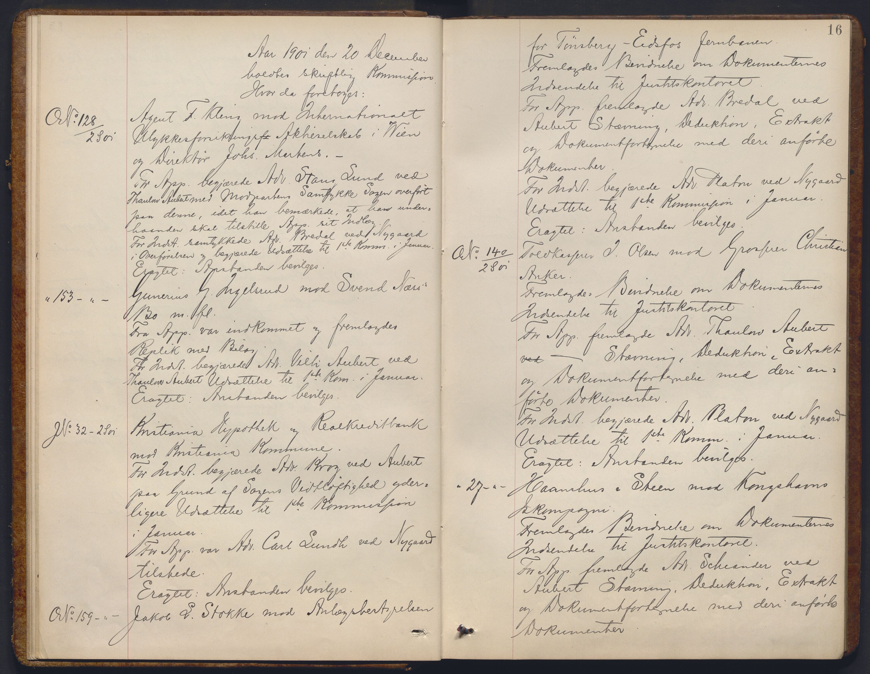 Høyesterett, AV/RA-S-1002/E/Ef/L0020: Protokoll over saker som gikk til skriftlig behandling, 1901-1904, p. 15b-16a