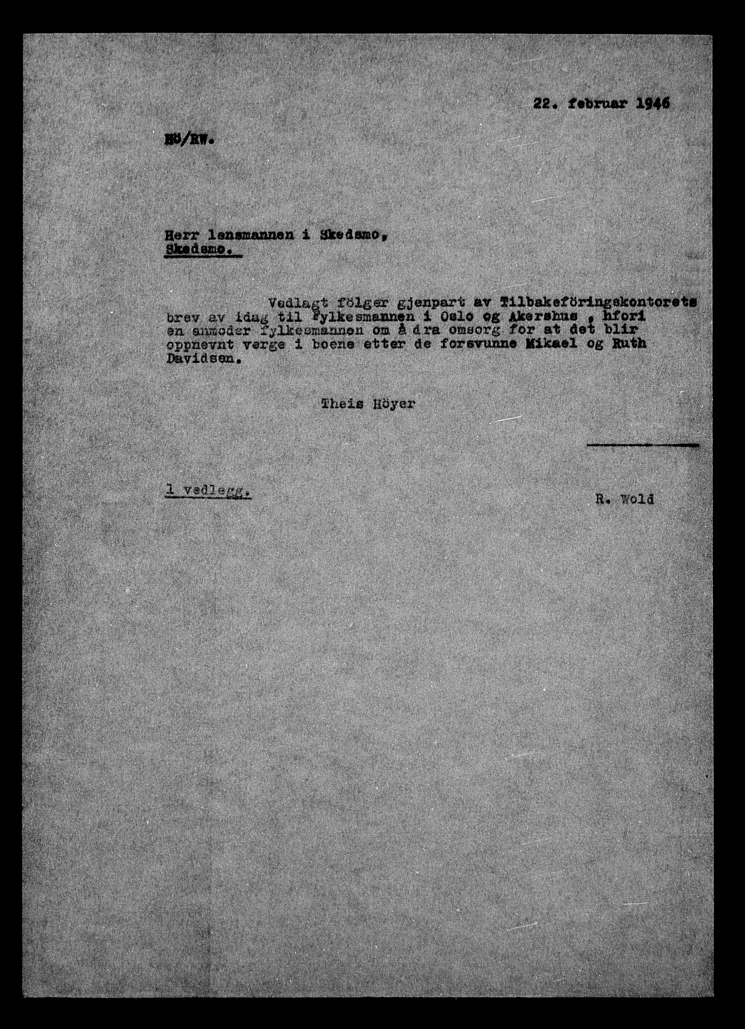 Justisdepartementet, Tilbakeføringskontoret for inndratte formuer, AV/RA-S-1564/H/Hc/Hcc/L0930: --, 1945-1947, p. 5