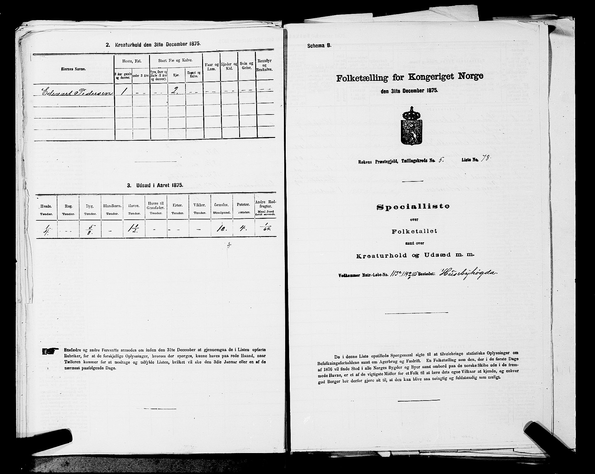 SAKO, 1875 census for 0627P Røyken, 1875, p. 764