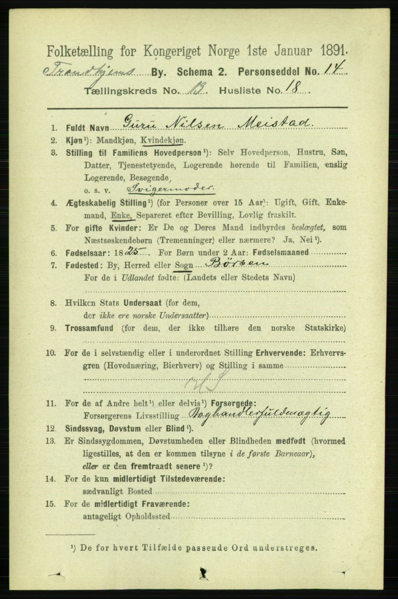 RA, 1891 census for 1601 Trondheim, 1891, p. 10428