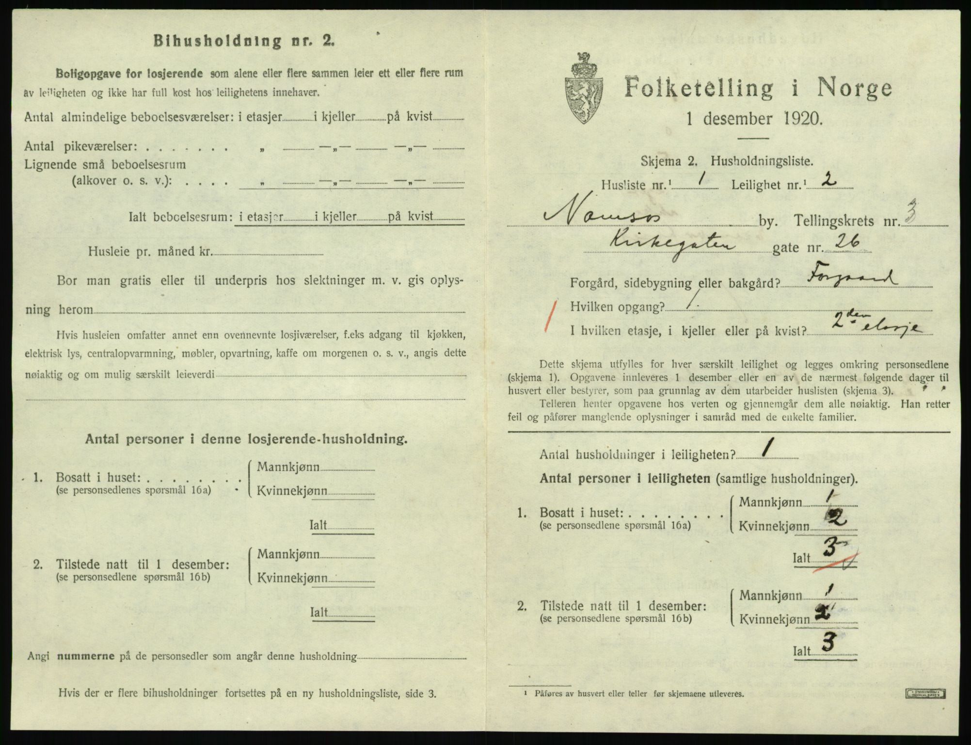 SAT, 1920 census for Namsos, 1920, p. 1133