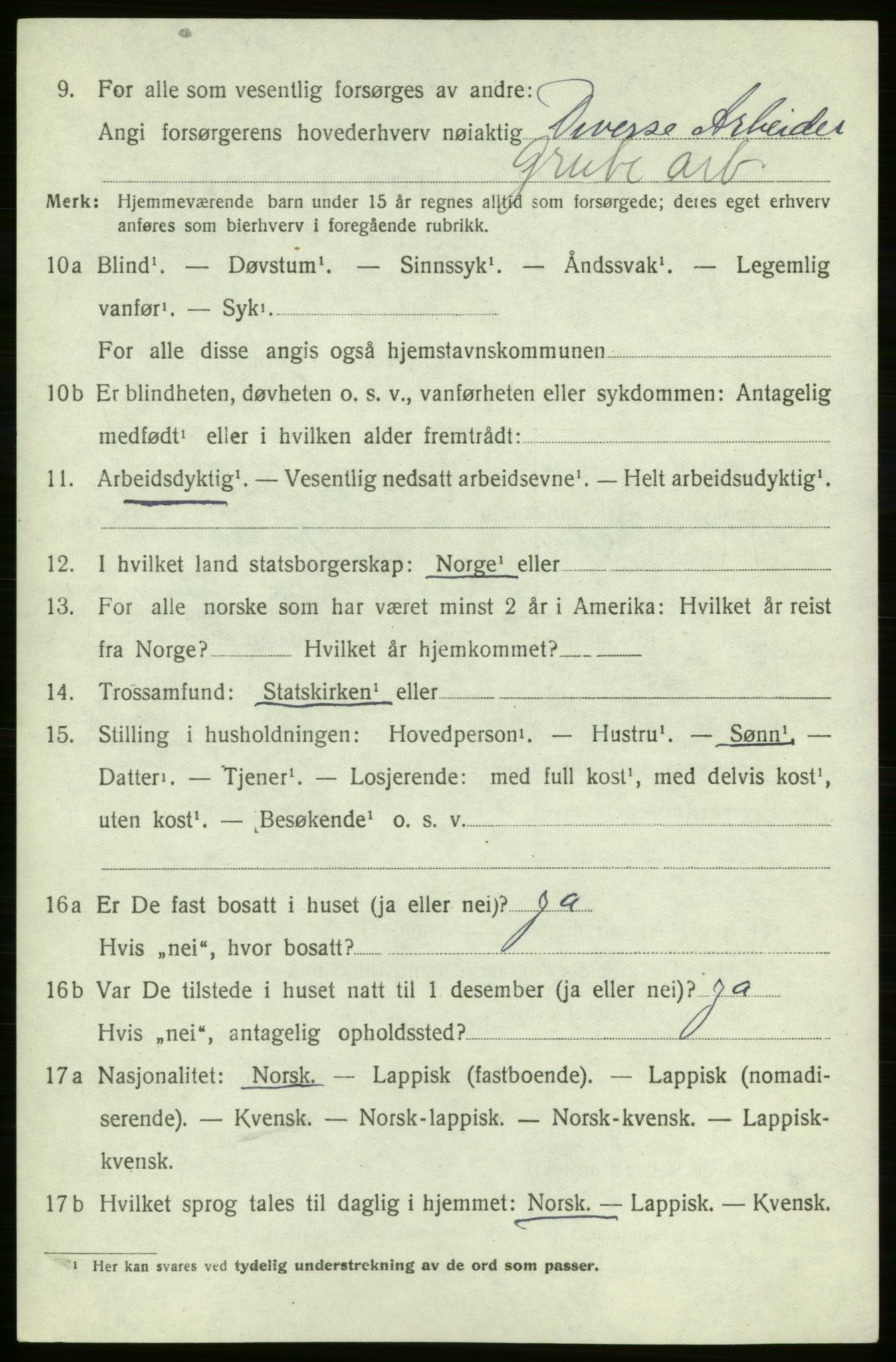 SATØ, 1920 census for , 1920, p. 587