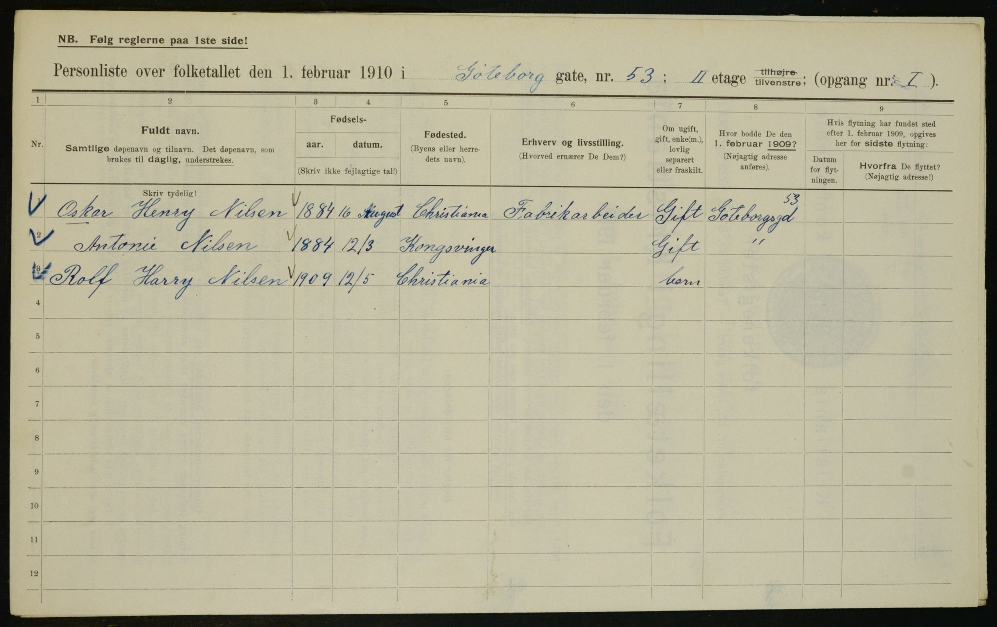 OBA, Municipal Census 1910 for Kristiania, 1910, p. 31899