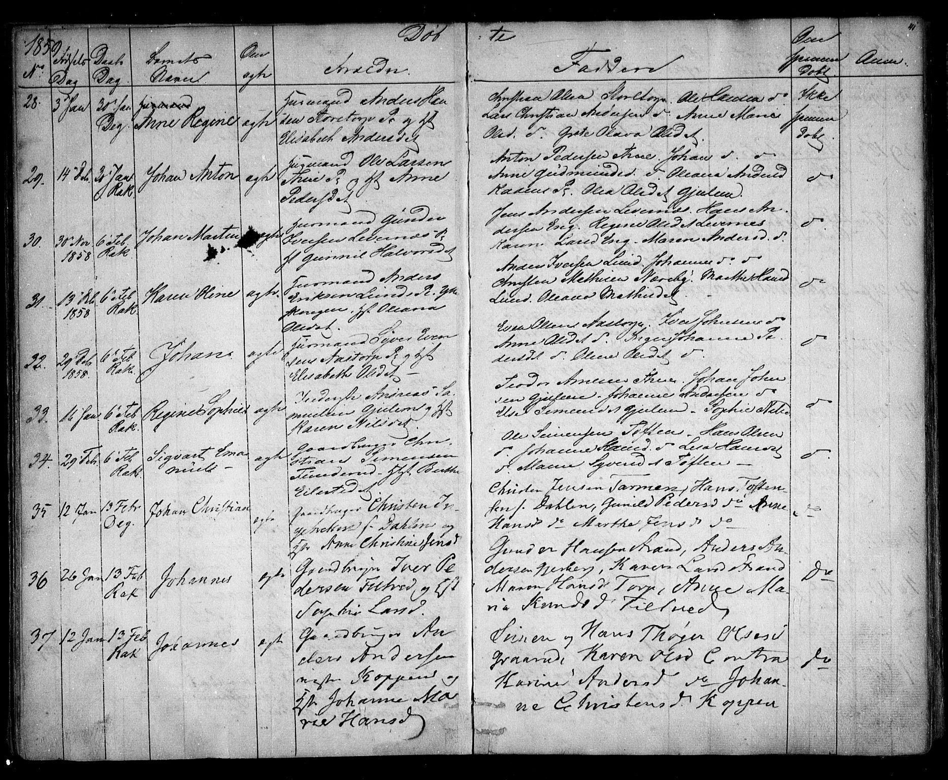 Rakkestad prestekontor Kirkebøker, AV/SAO-A-2008/F/Fa/L0010: Parish register (official) no. I 10, 1857-1861, p. 41