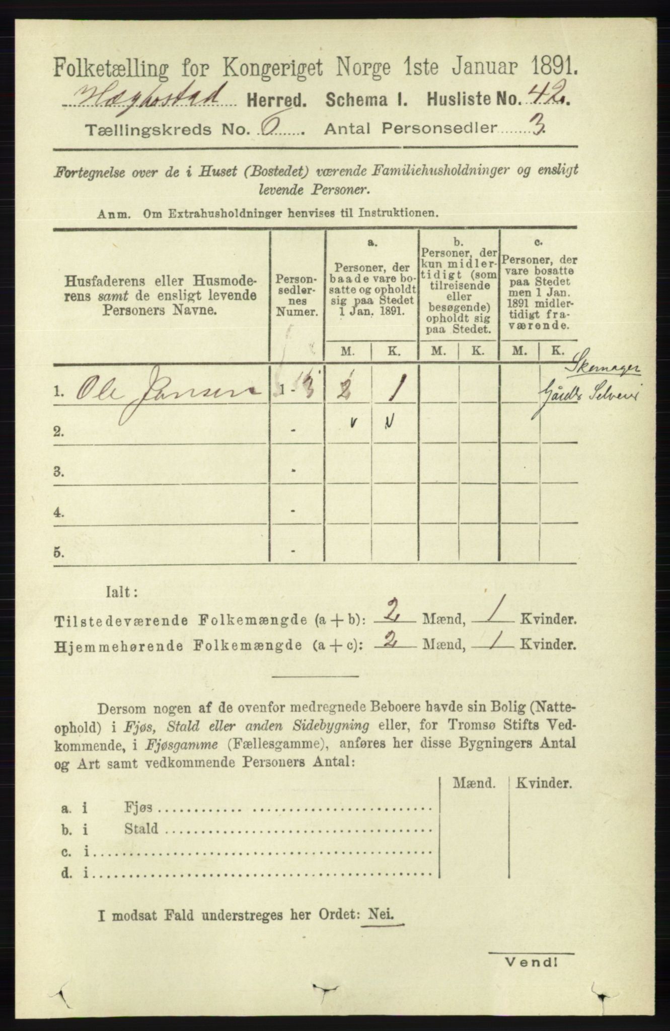 RA, 1891 census for 1034 Hægebostad, 1891, p. 1838