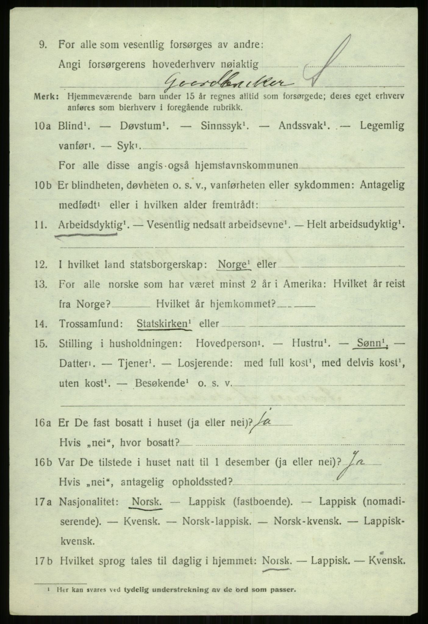 SATØ, 1920 census for Tromsøysund, 1920, p. 4993