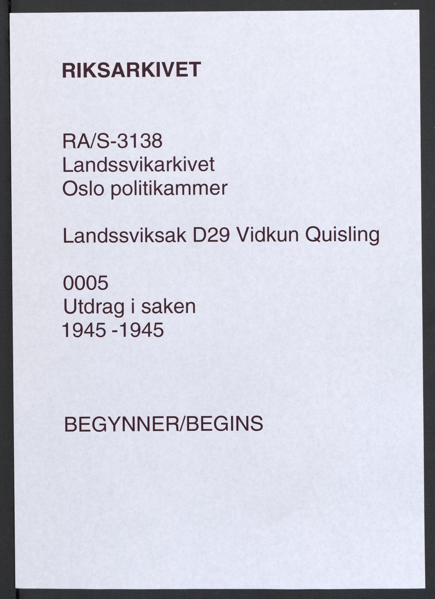 Landssvikarkivet, Oslo politikammer, RA/S-3138-01/D/Da/L0003: Dnr. 29, 1945, p. 3091